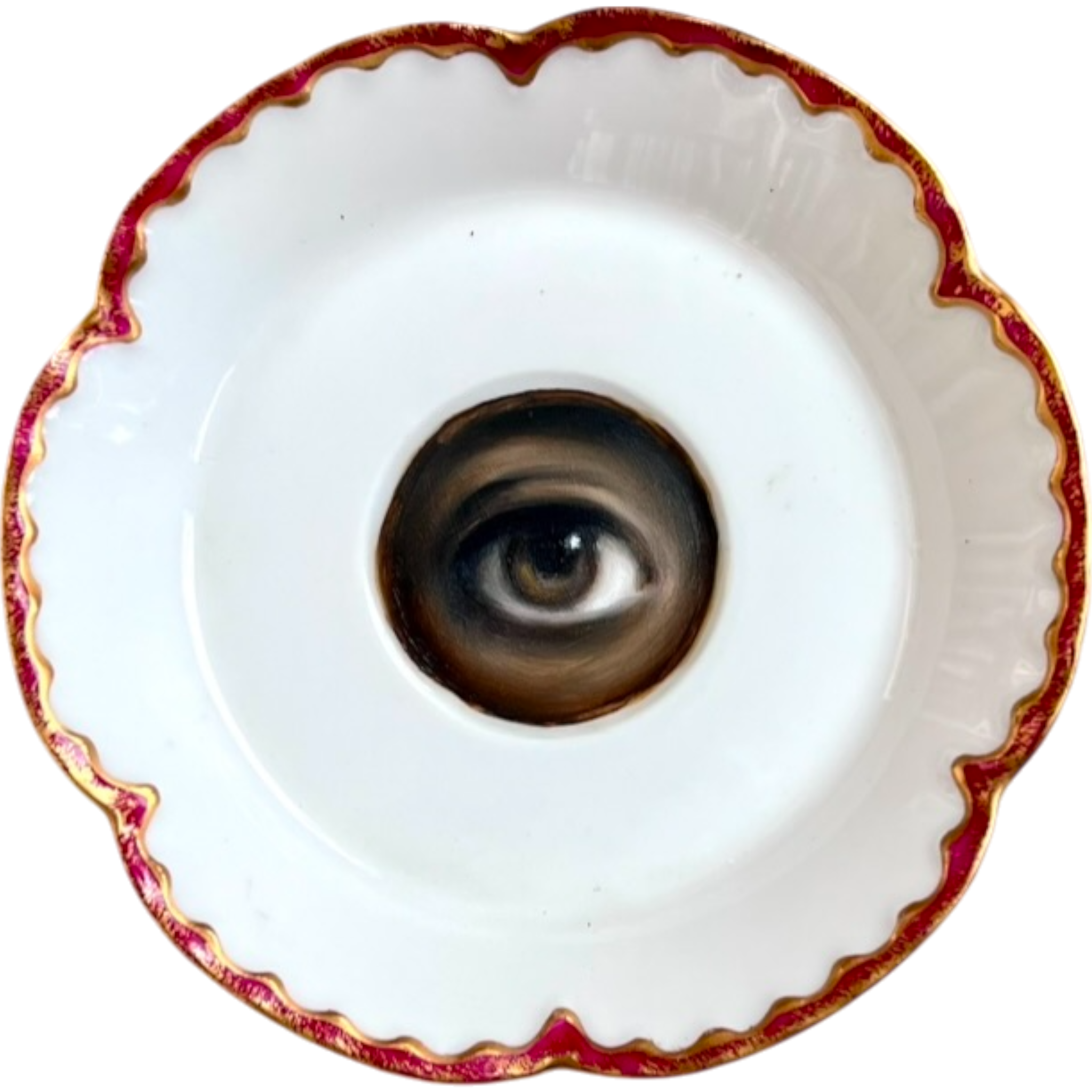 No. 2480 Lover's Eye Painting on a Mini French Limoges Plate