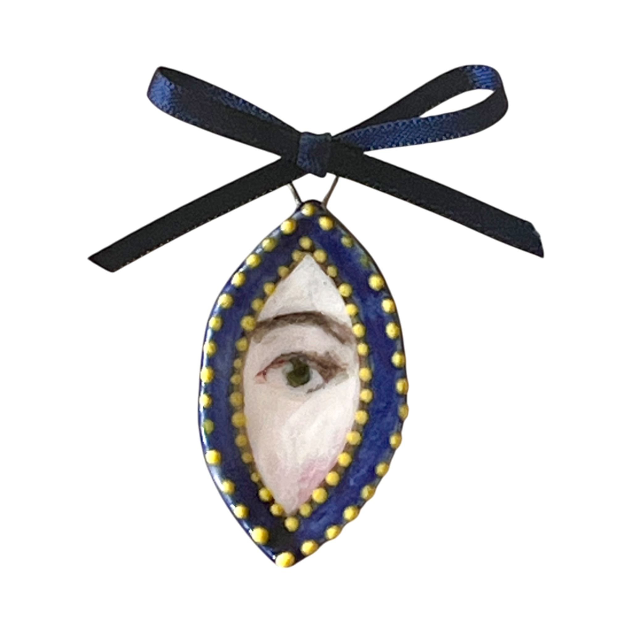 No. 266 Lover's Eye Charm - Blue & Gold Navette