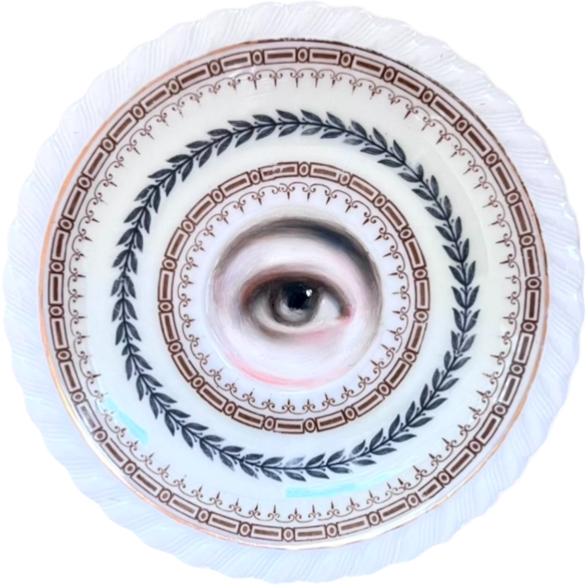 No. 2488 Lover's Eye Painting on a Mini Laurelton Pattern Plate