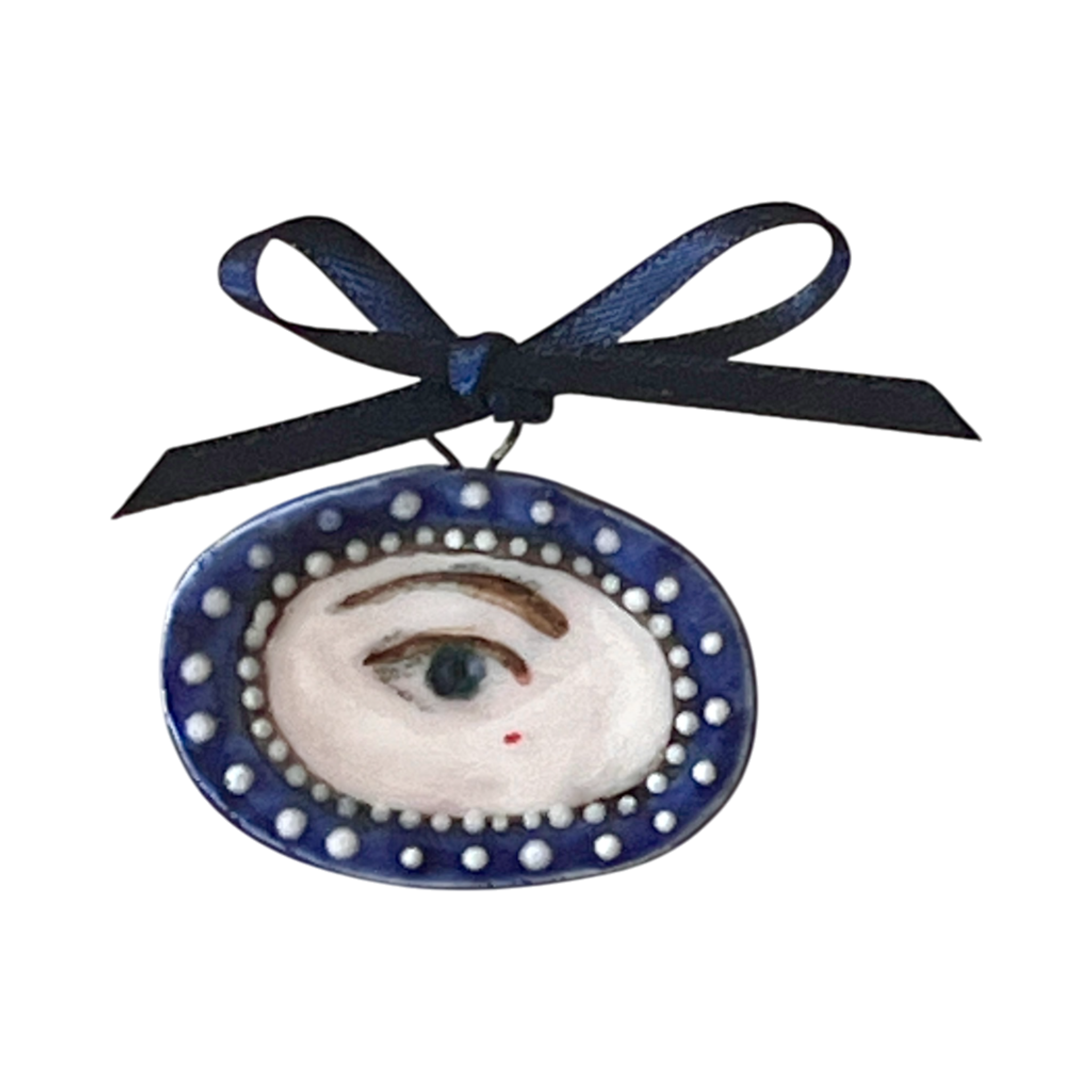 No. 275 Lover's Eye Charm - Blue & Pearls