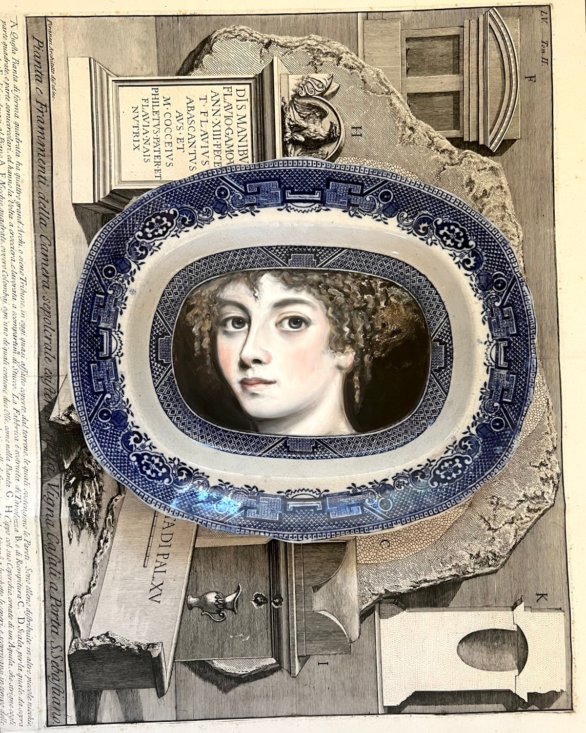 No. 1453 "Emmeline, a Noted Fencing Enthusiast, Challenged Unruly Suitors to Duels Herself" Portrait Plate