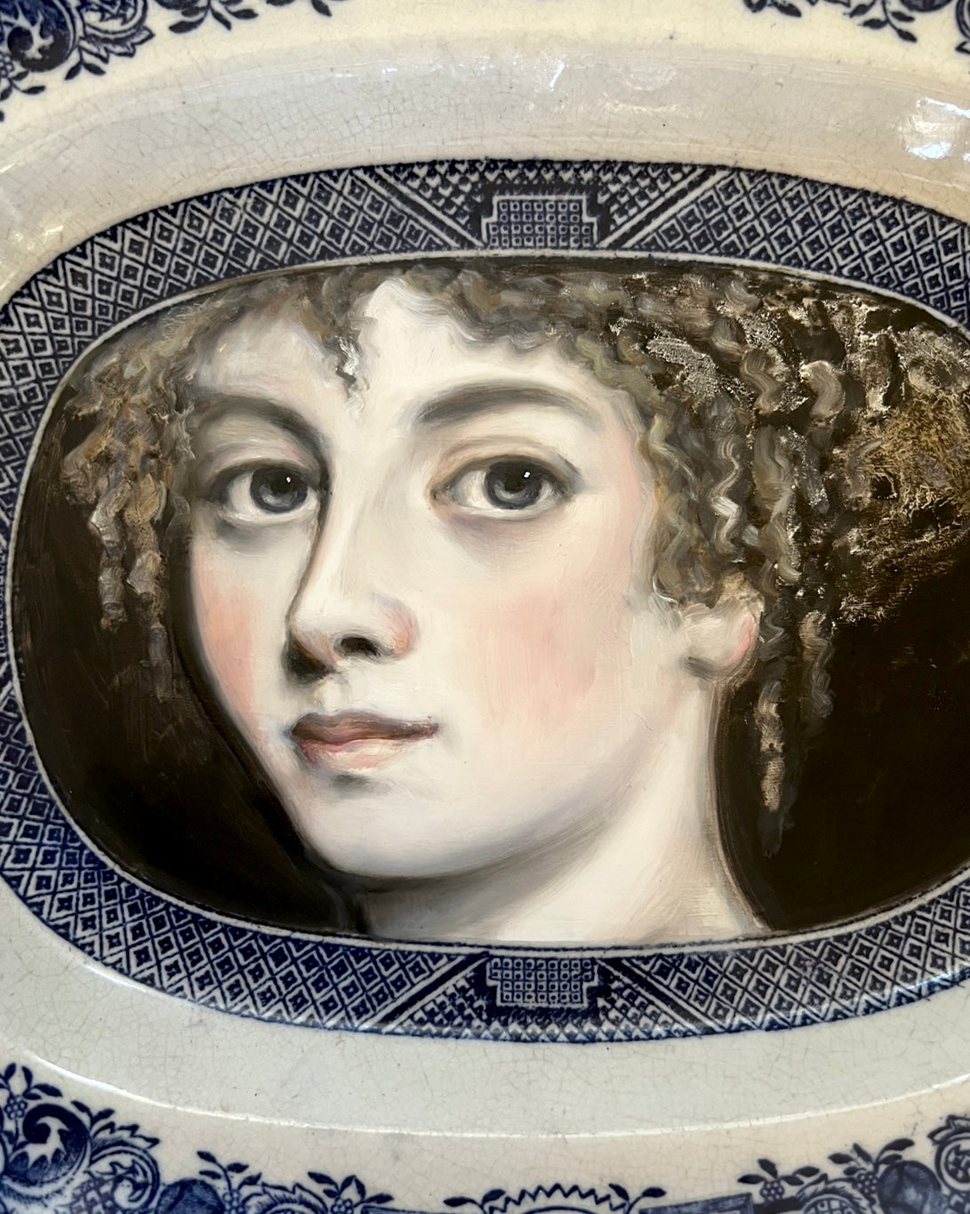 No. 1453 "Emmeline, a Noted Fencing Enthusiast, Challenged Unruly Suitors to Duels Herself" Portrait Plate