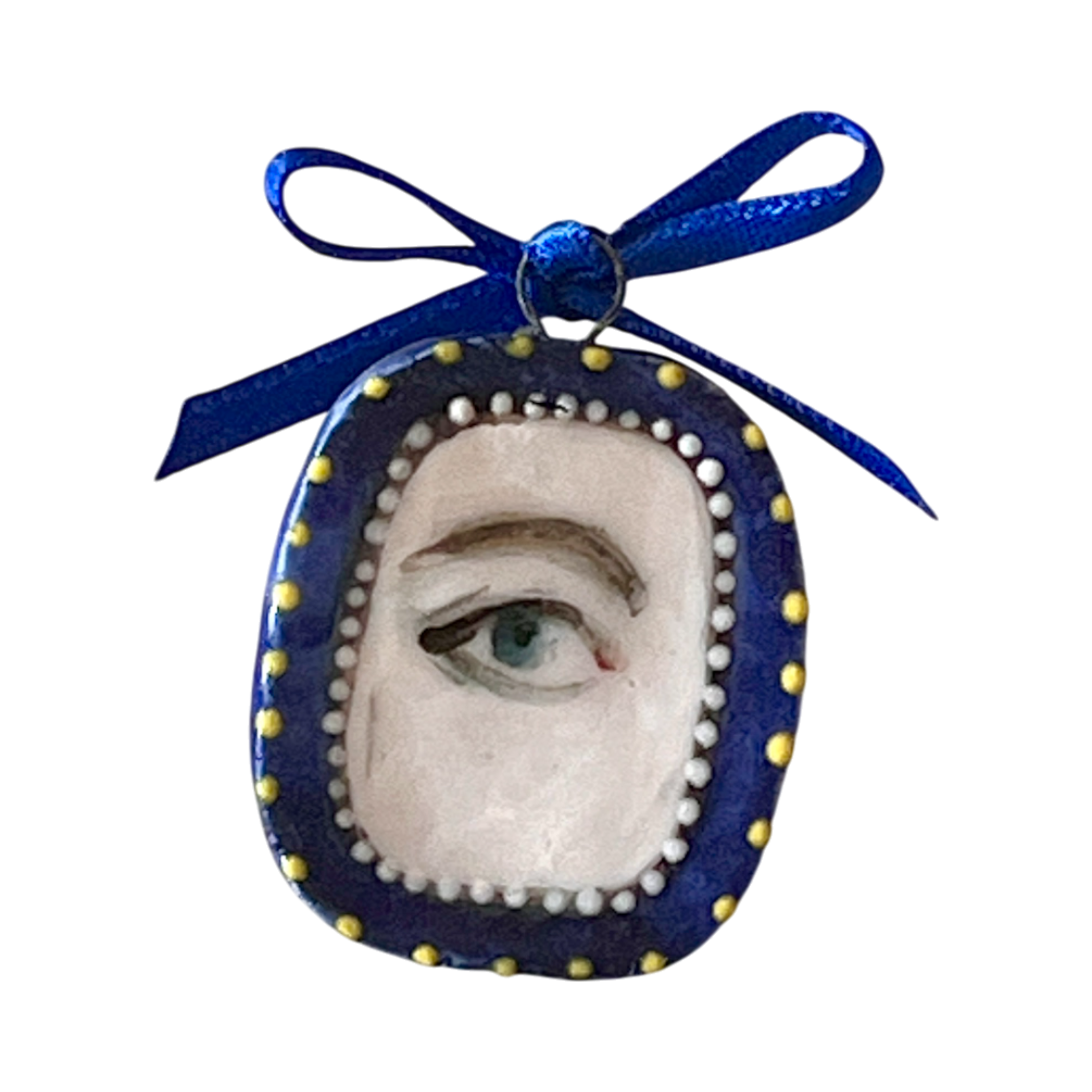 No. 280 Lover's Eye Charm - Blue, Gold & Pearls