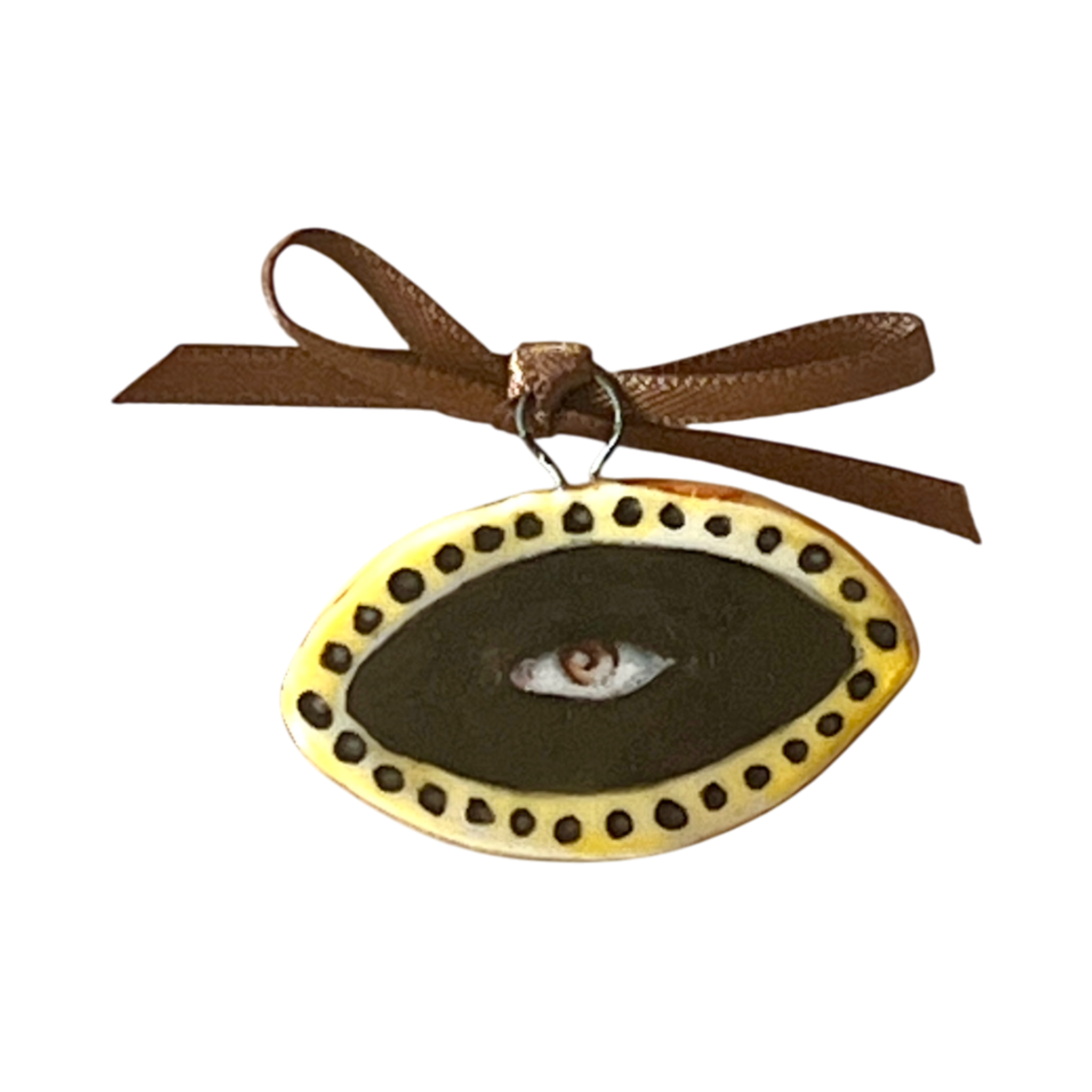 No. 283 Lover's Eye Charm - Gold & Jet Navette