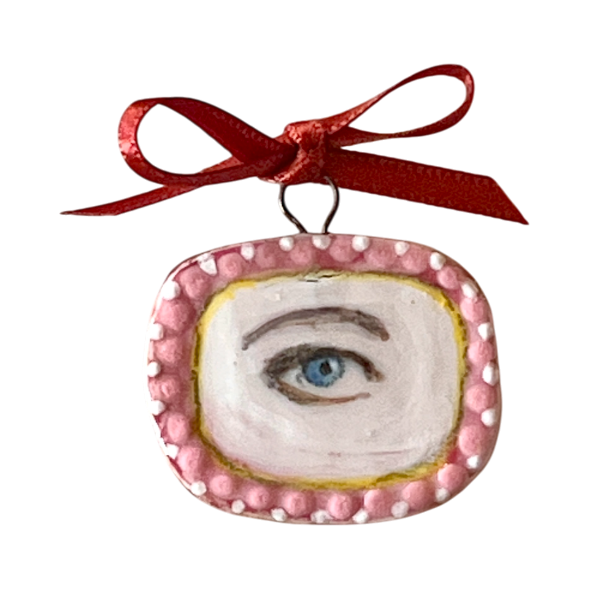 No. 293 Lover's Eye Charm - Pink Topaz & Pearls
