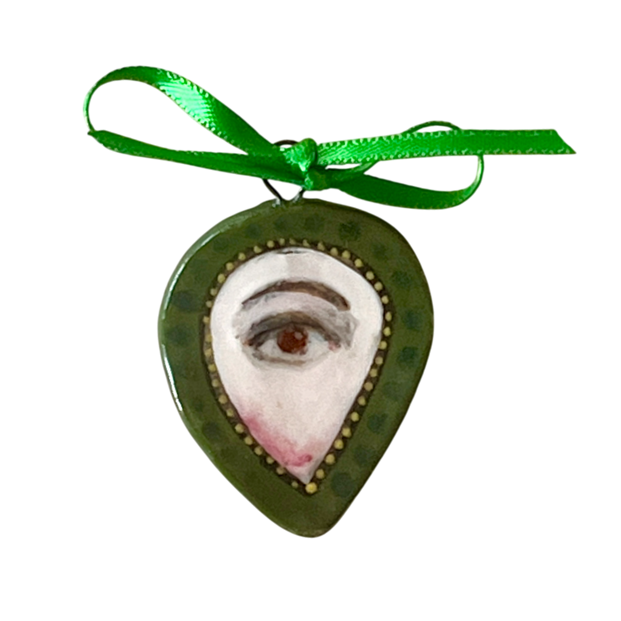 No. 296 Lover's Eye Charm - Emerald Teardrop