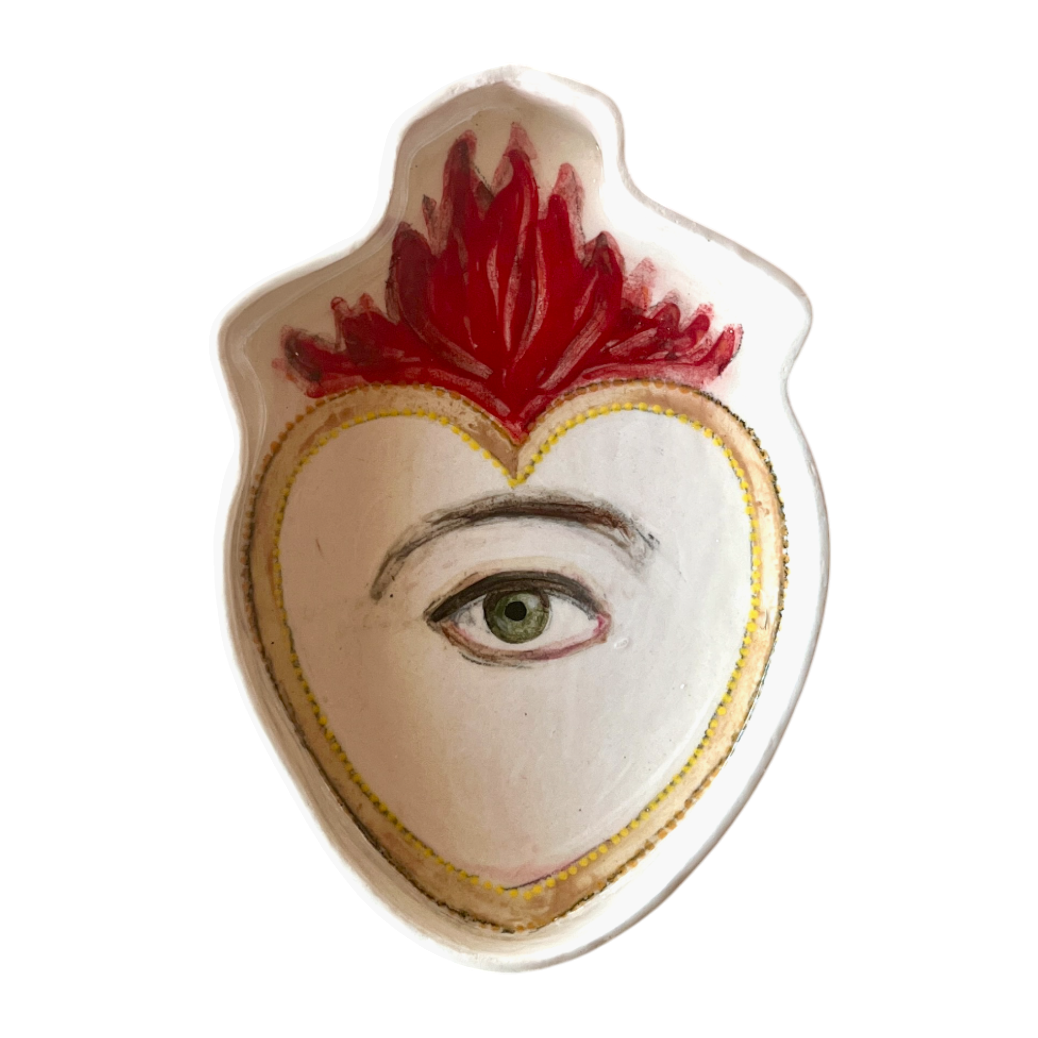 No. 202 Lover's Eye Jewelry Dish - Flaming Heart