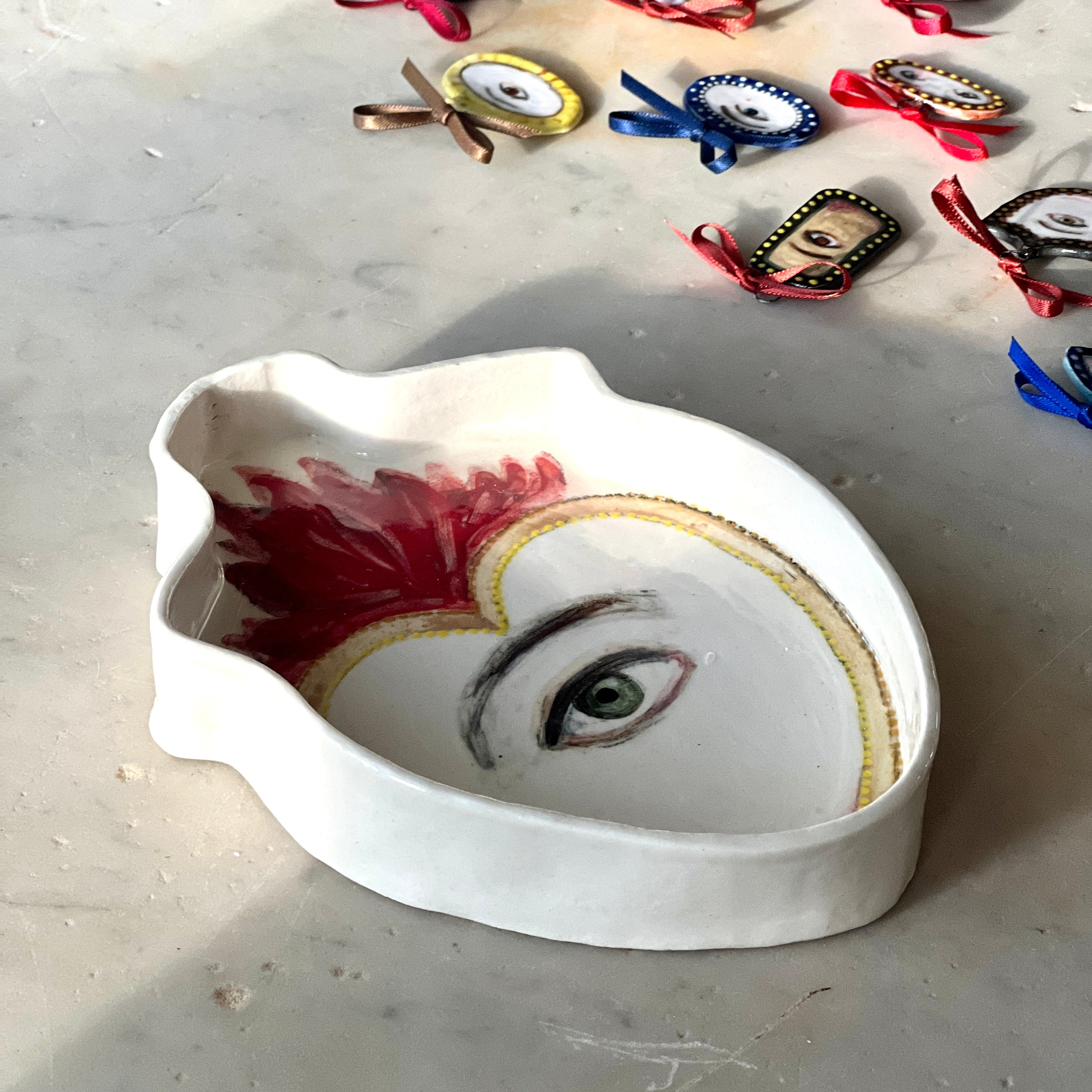 No. 202 Lover's Eye Jewelry Dish - Flaming Heart