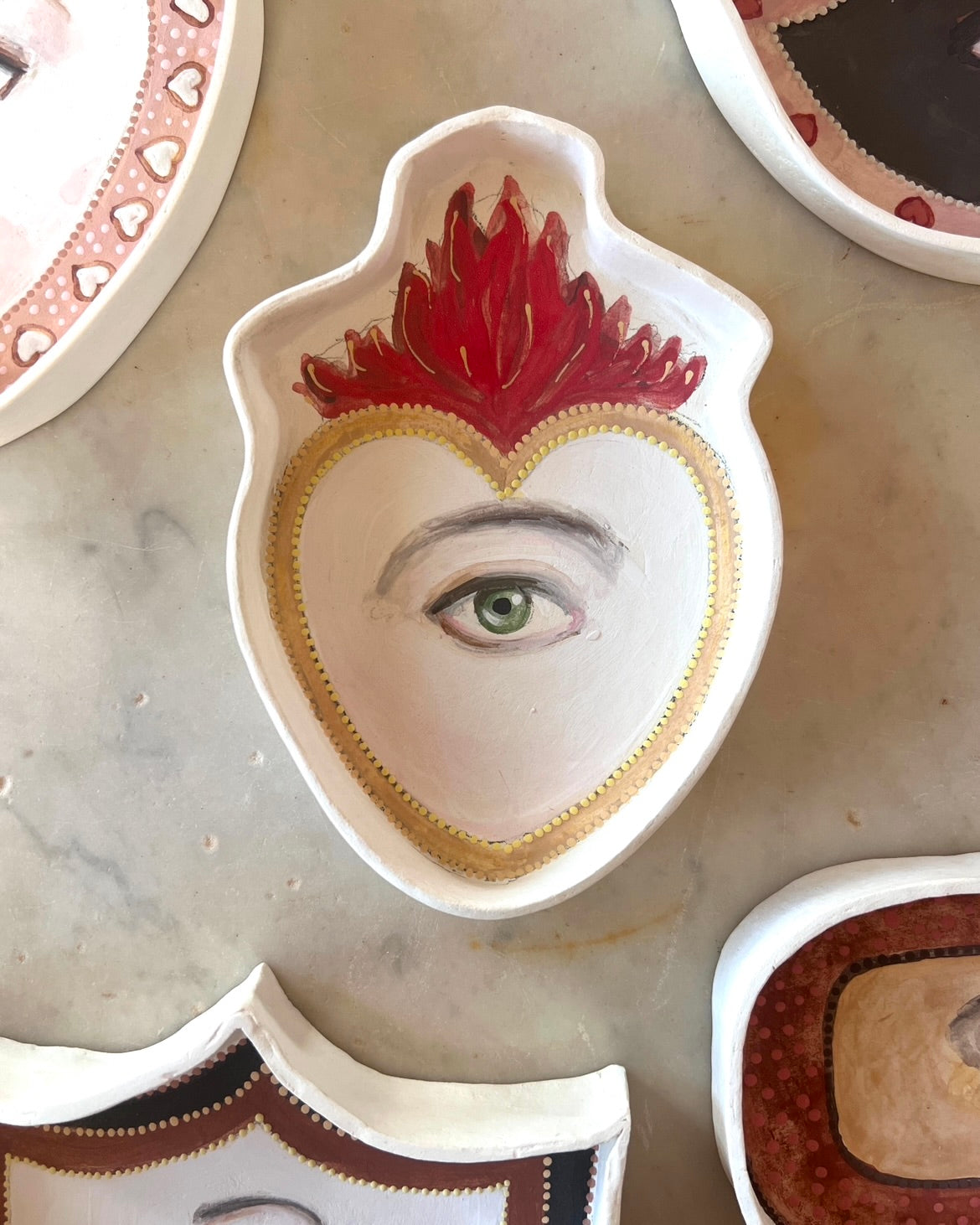 No. 202 Lover's Eye Jewelry Dish - Flaming Heart