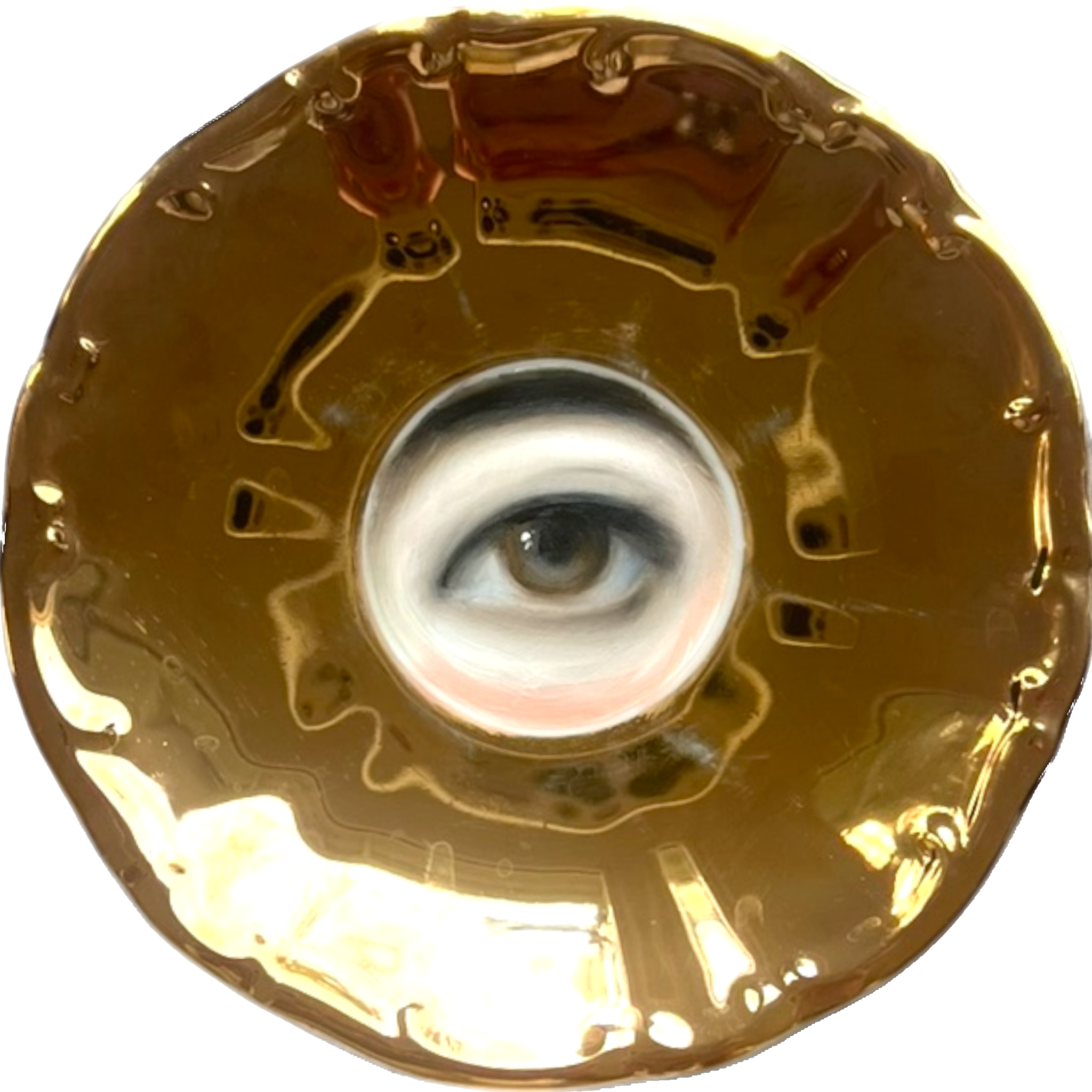 No. 2503 Lover's Eye Painting on a Mini Gold Luster Plate