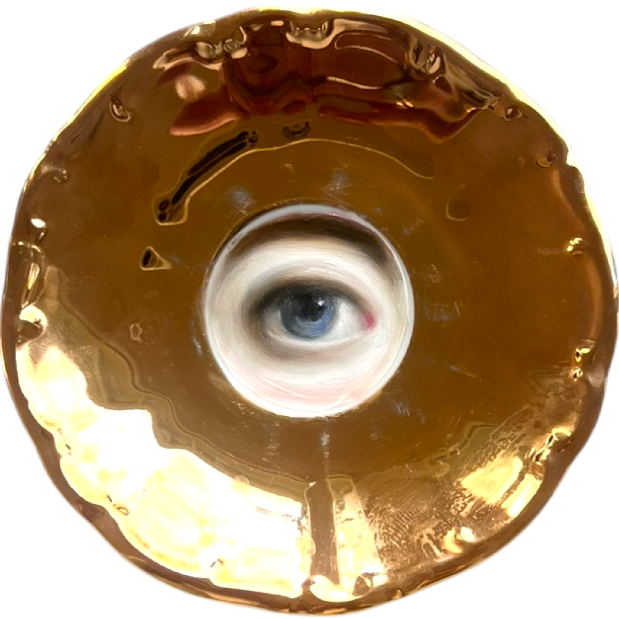 No. 2504 Lover's Eye Painting on a Mini Gold Luster Plate