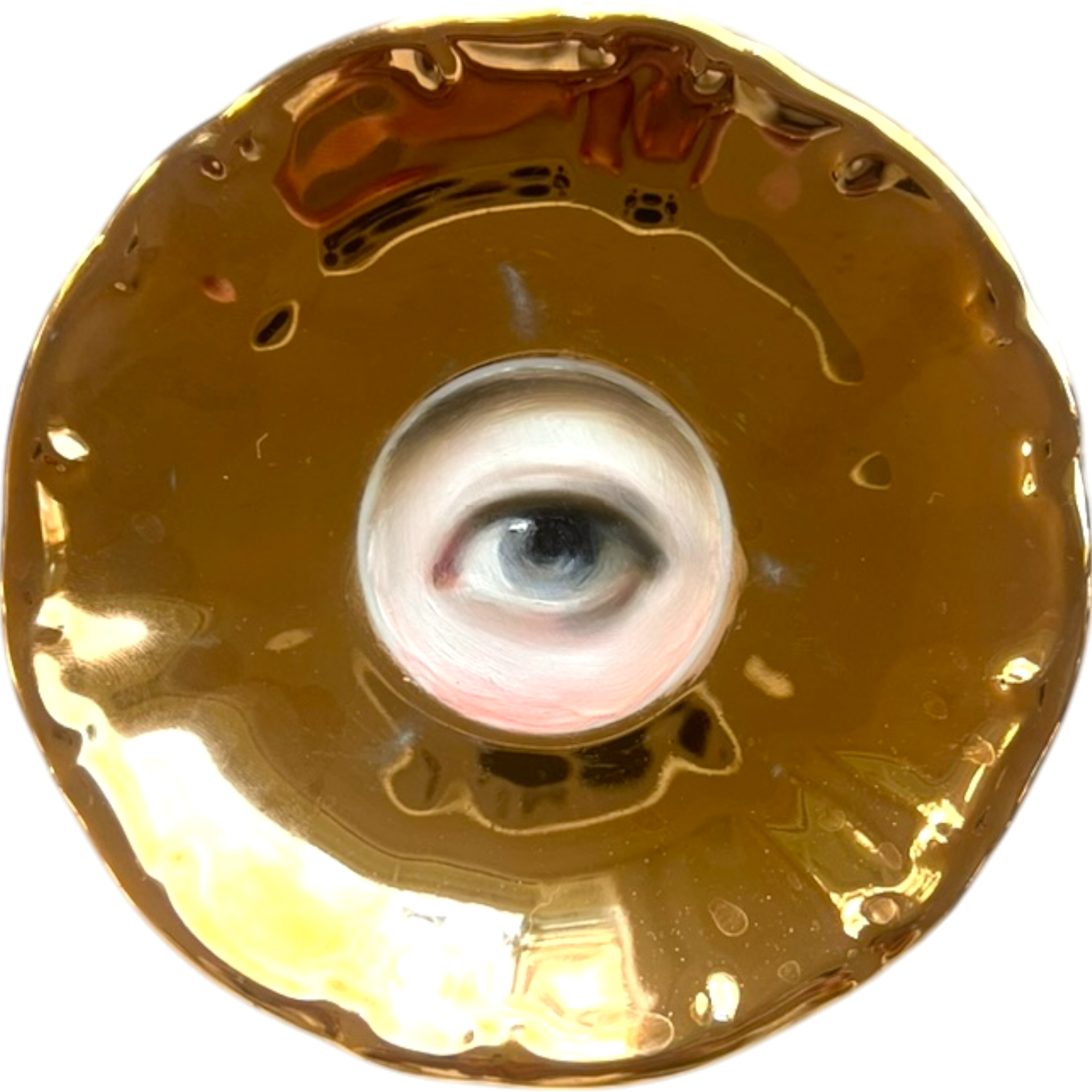 No. 2505 Lover's Eye Painting on a Mini Gold Luster Plate