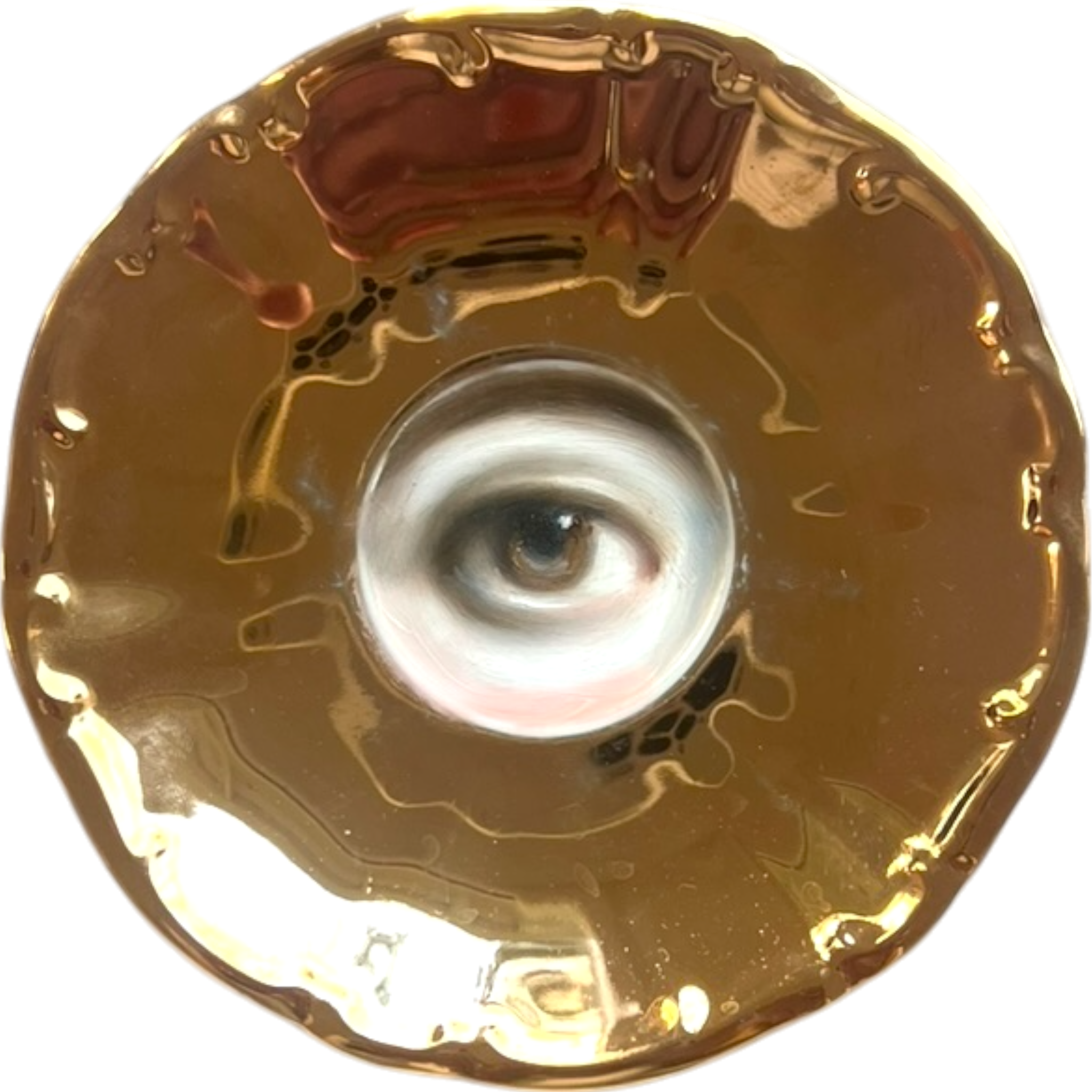 No. 2506 Lover's Eye Painting on a Mini Gold Luster Plate