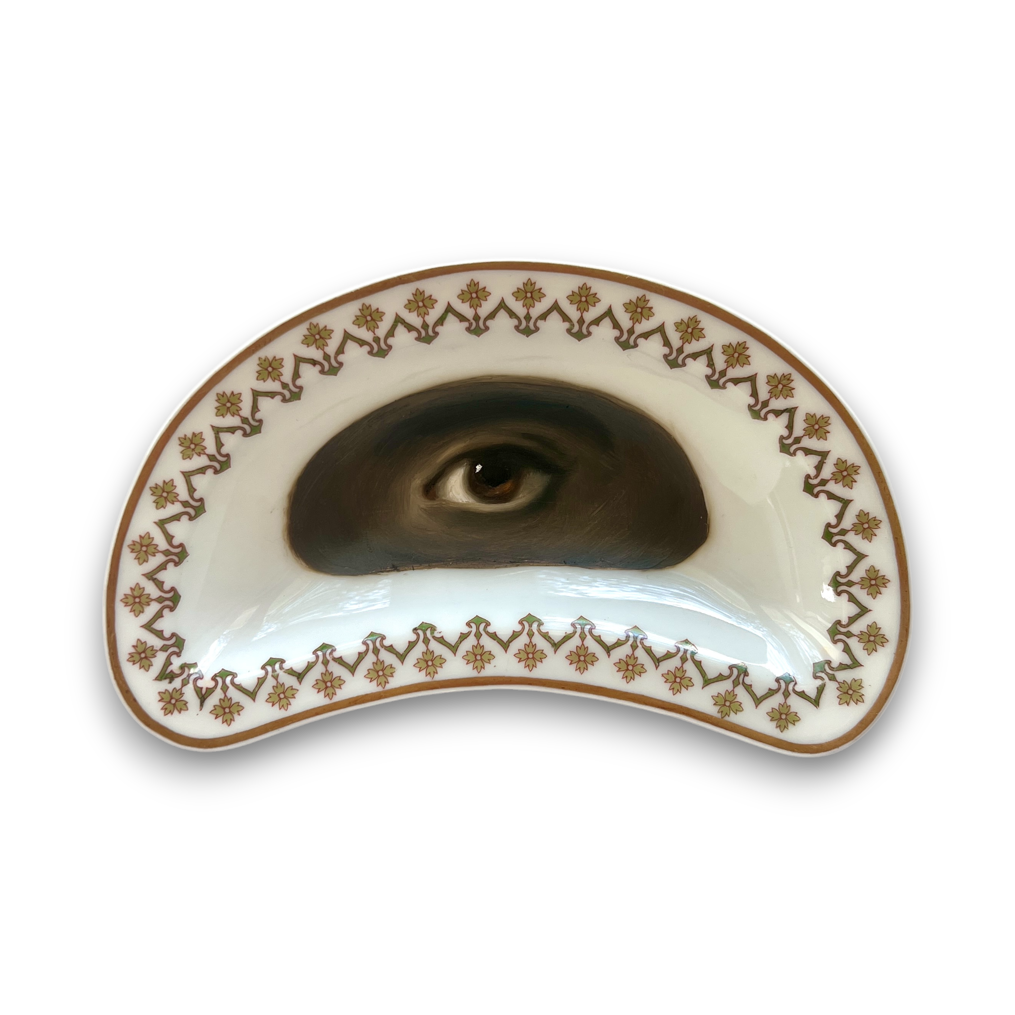 No. 3133 Lover's Eye Painting on a French Limoges Crescent Plate