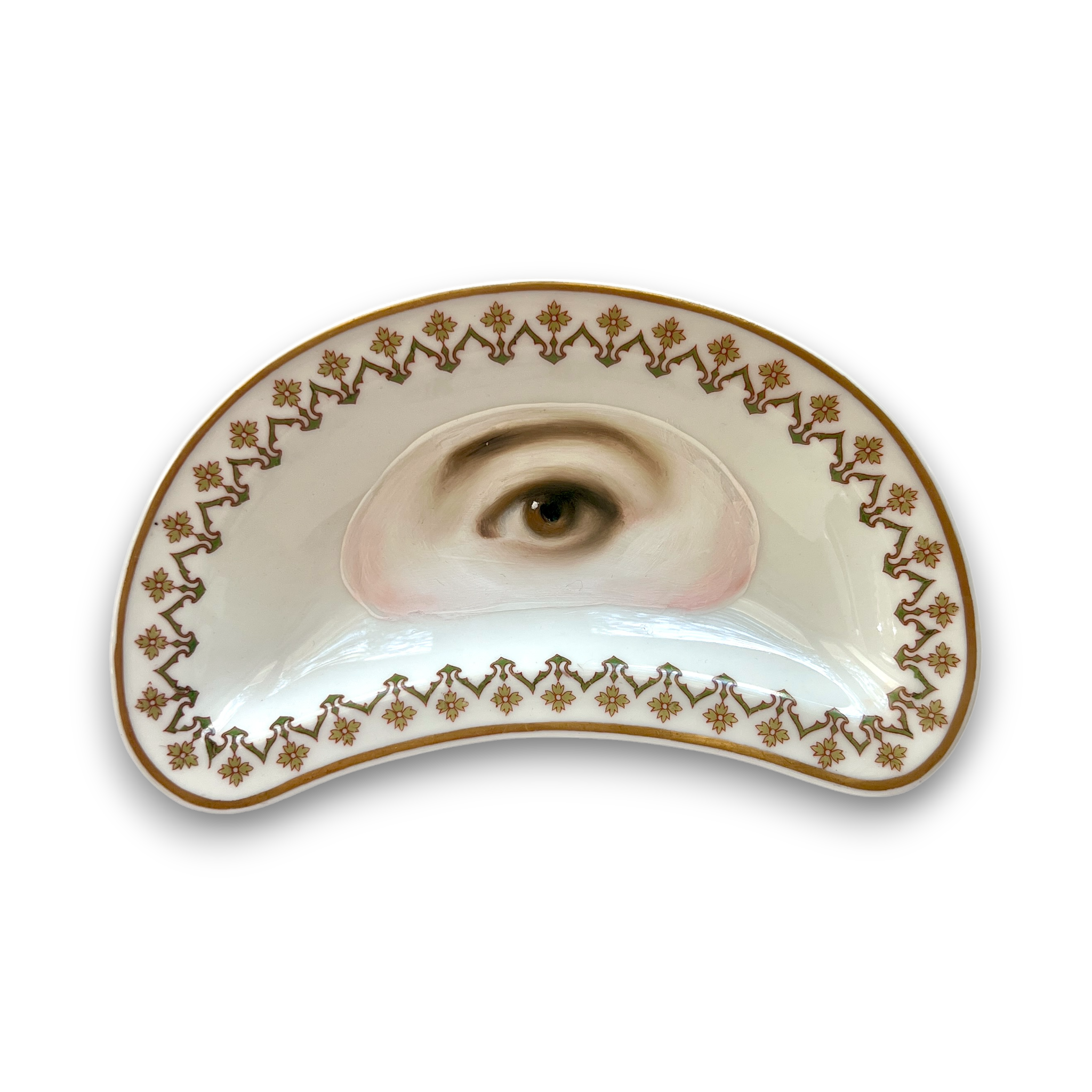 No. 3134 Lover's Eye Painting on a French Limoges Crescent Plate