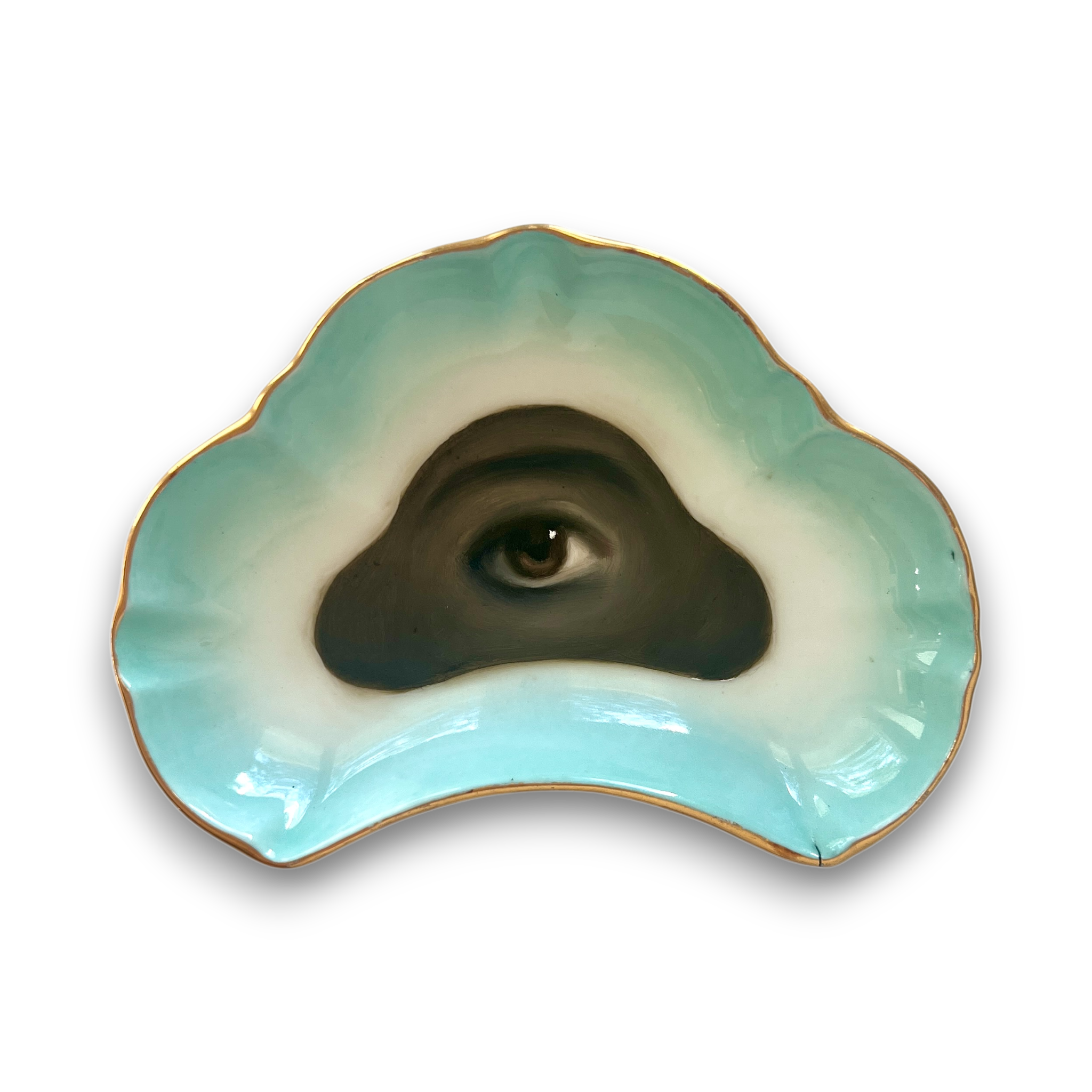 No. 3136 Lover's Eye Painting on a French Limoges Trefoil Plate