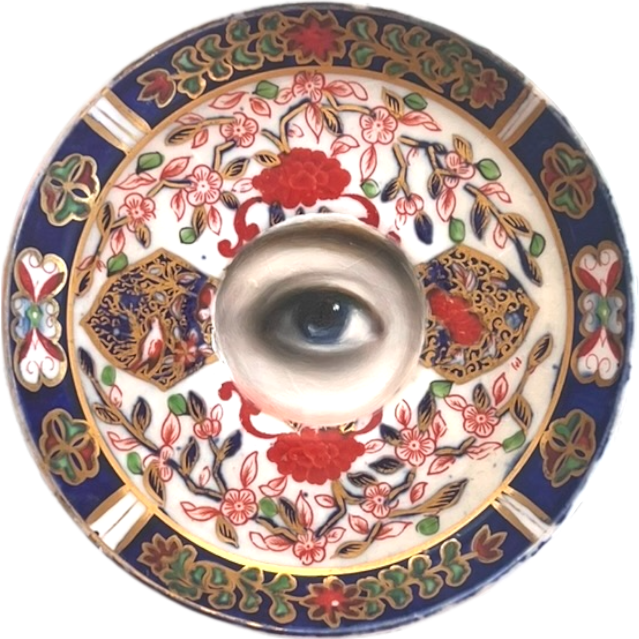 No. 2508 Lover's Eye Painting on a Royal Crown Derby English Imari Plate