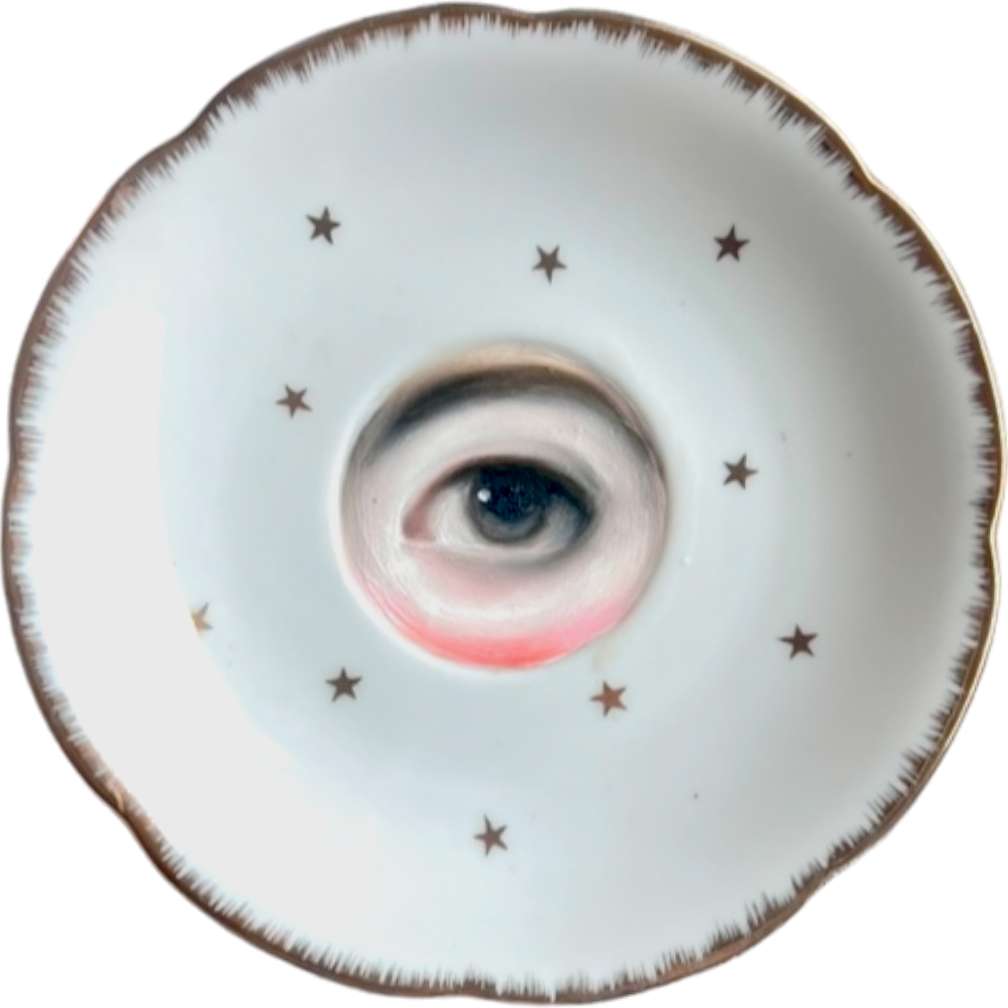 No. 2516 Lover's Eye Painting on a Gold Star Plate