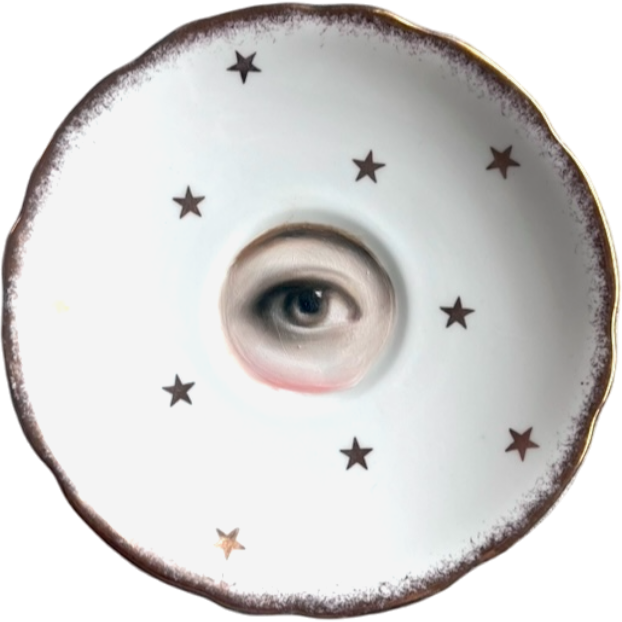 No. 2515 Lover's Eye Painting on a Gold Star Plate