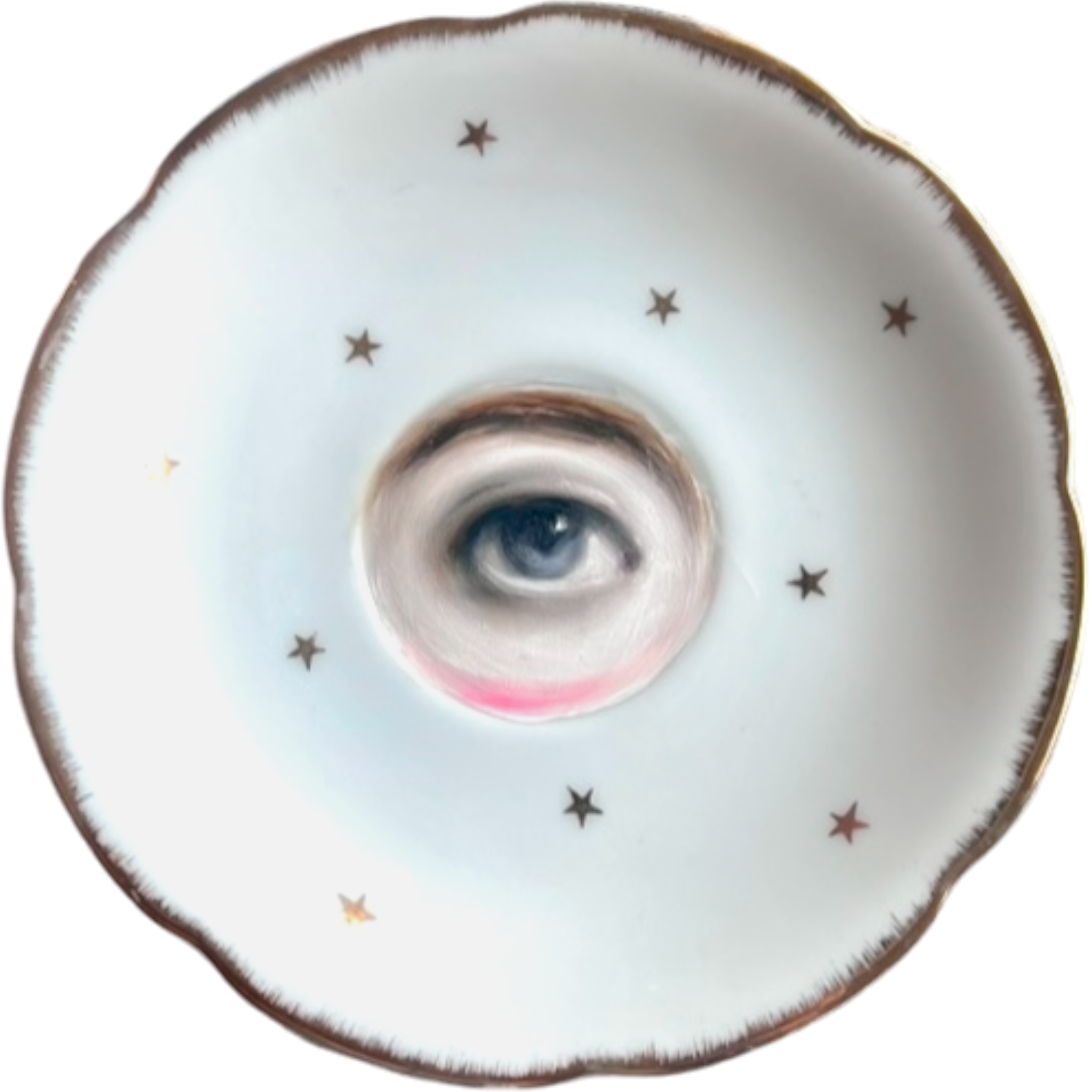 No. 2514 Lover's Eye Painting on a Gold Star Plate