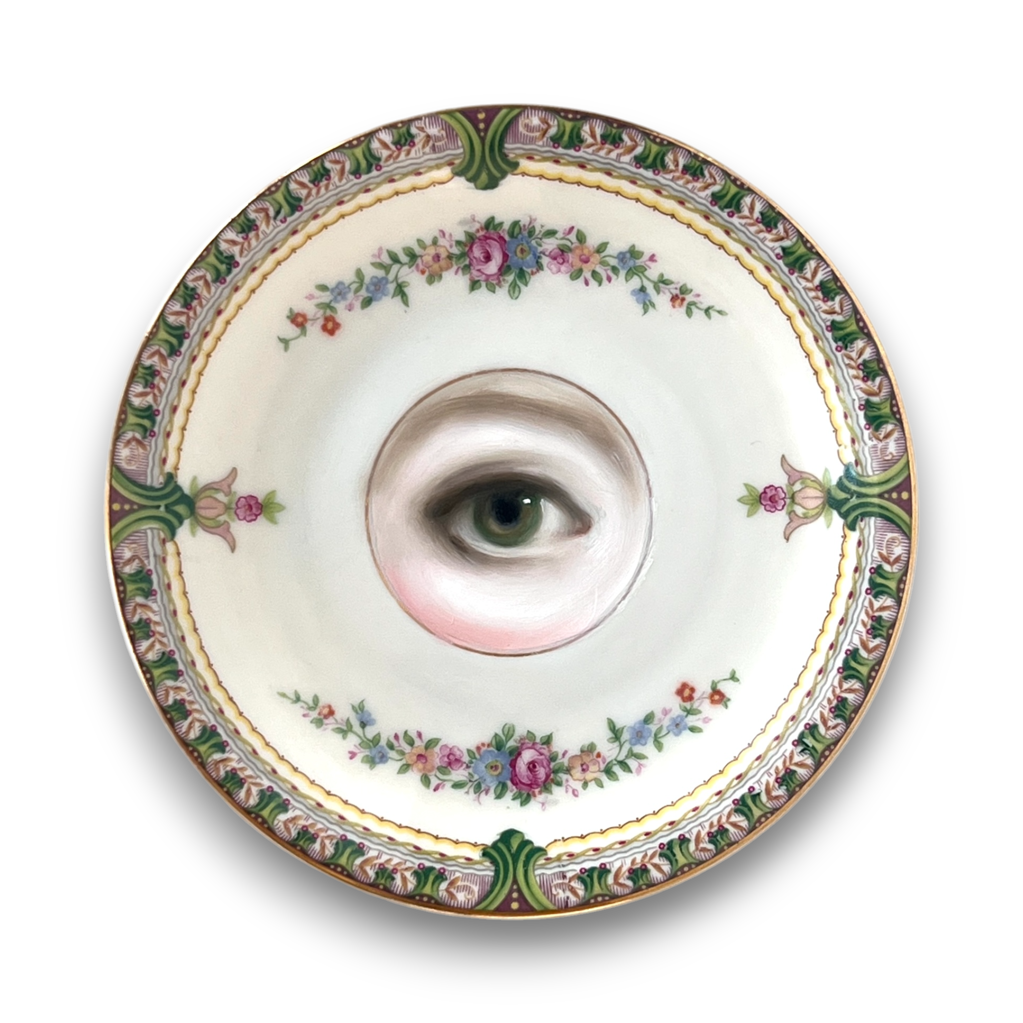 No. 3154 - Lover's Eye Painting on a Princess Plate