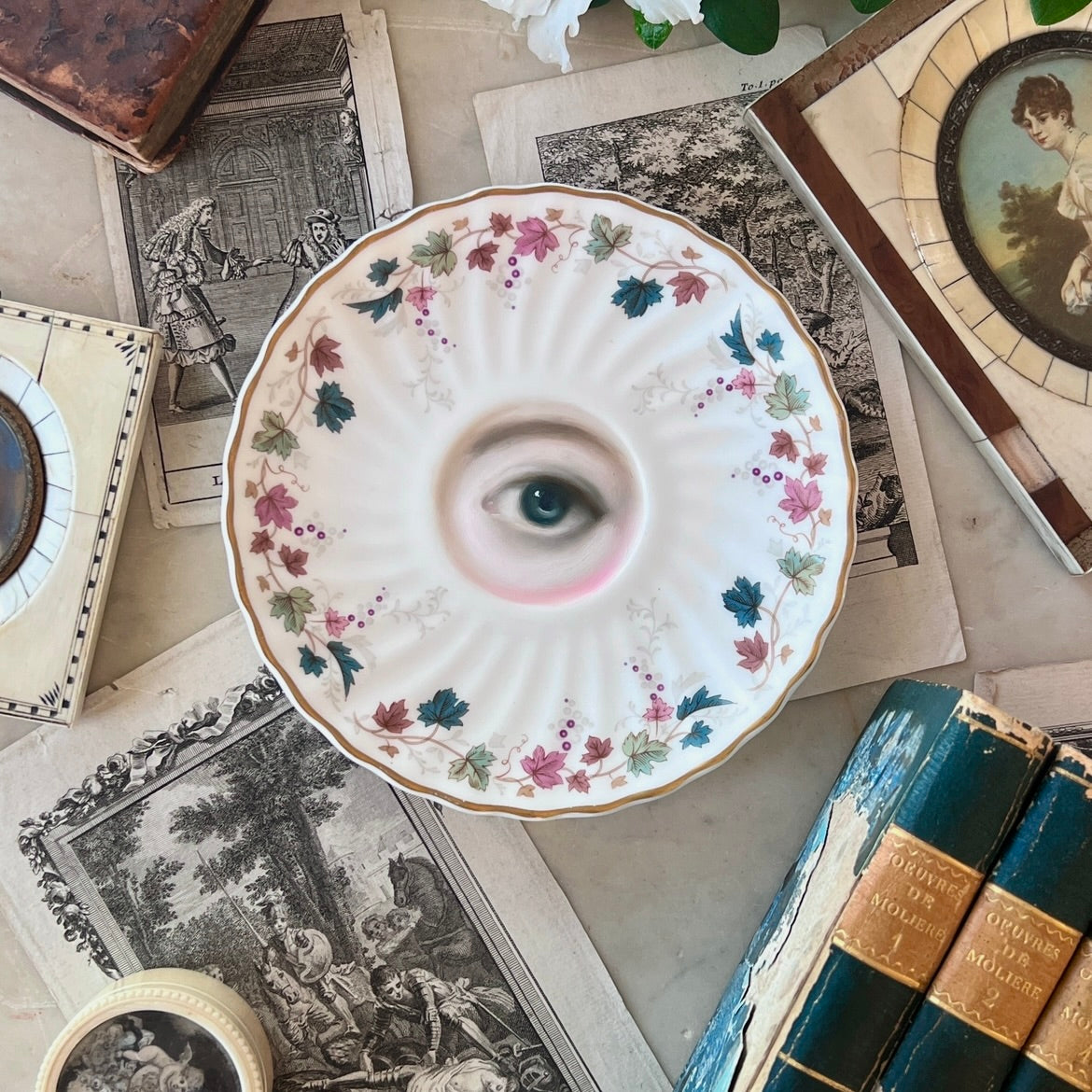 No. 3151 - Lover's Eye Painting on a Royal Doulton "Canterbury" Plate