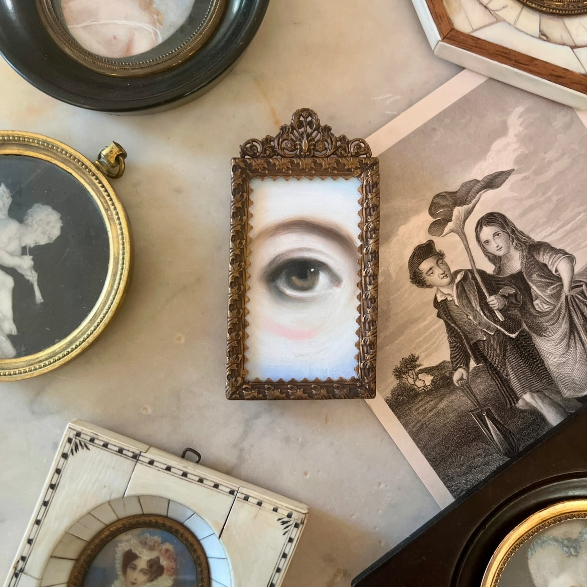 No. 2819 Lover's Eye Painting in a Victorian Frame