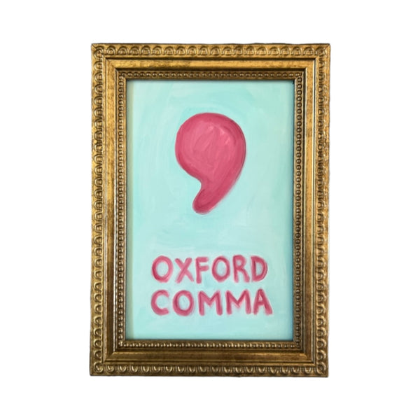 Oxford Comma - Sea Foam & Raspberry Pink