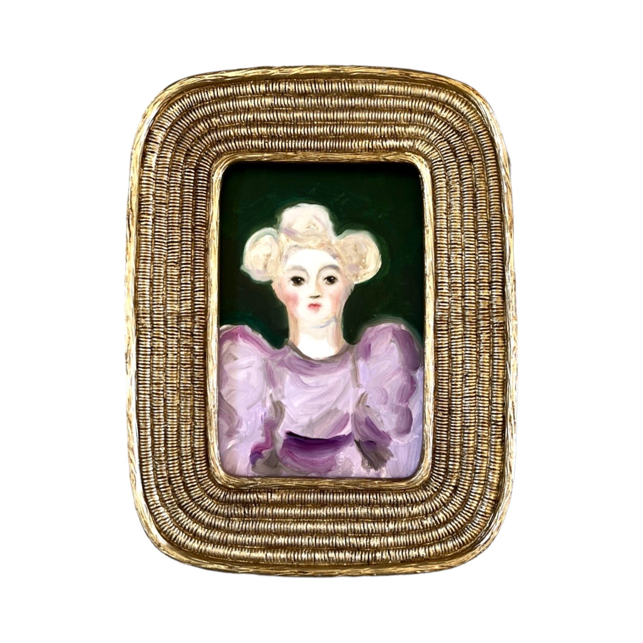 Storybook Portrait of a Lady in a Lavender Dress