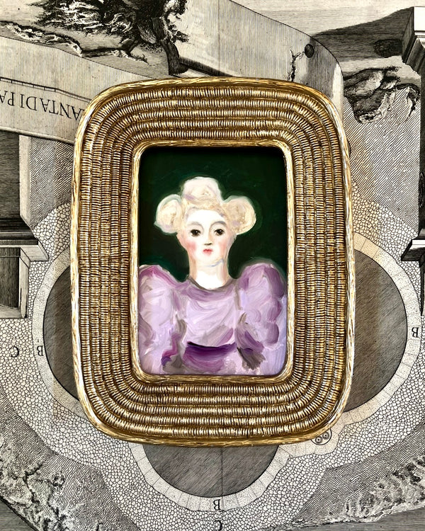 Storybook Portrait of a Lady in a Lavender Dress