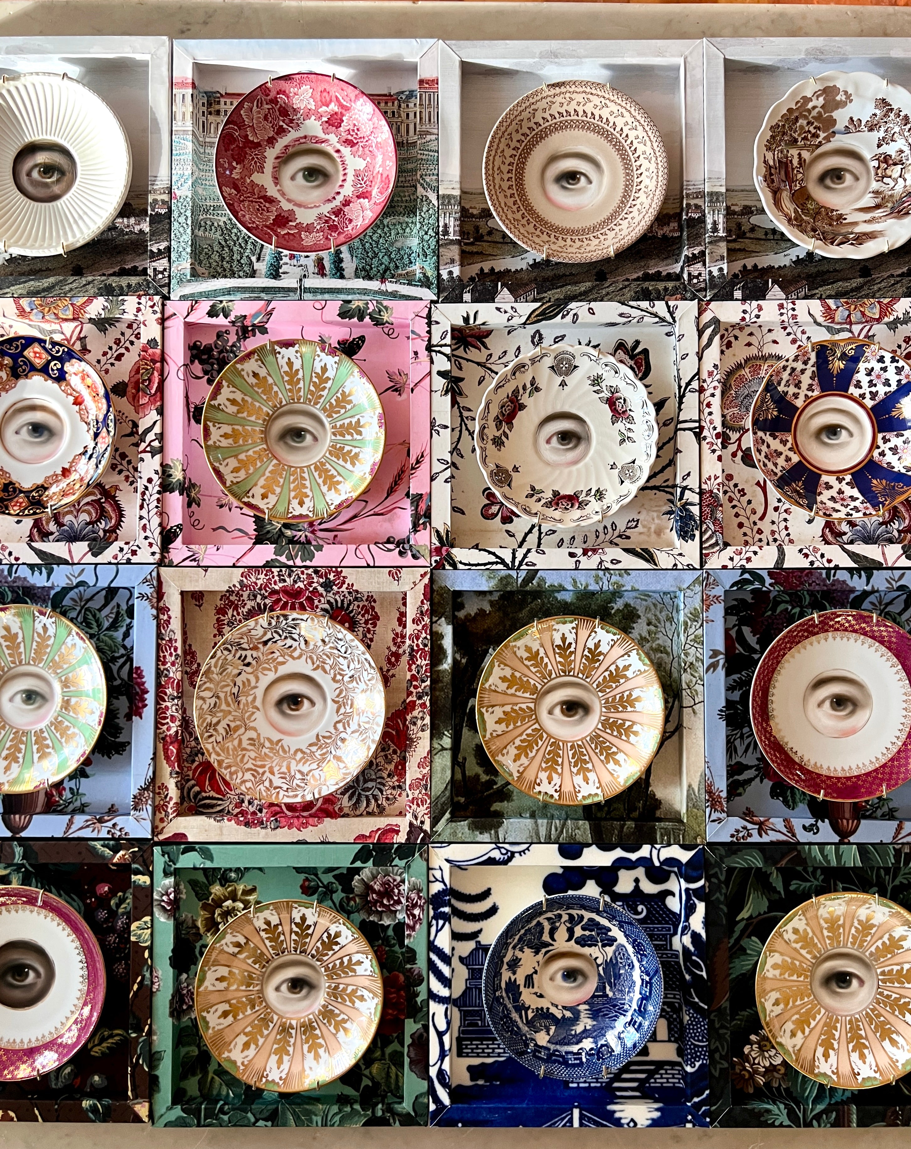 No. 3003 Lover's Eye Painting on an English Staffordshire Plate