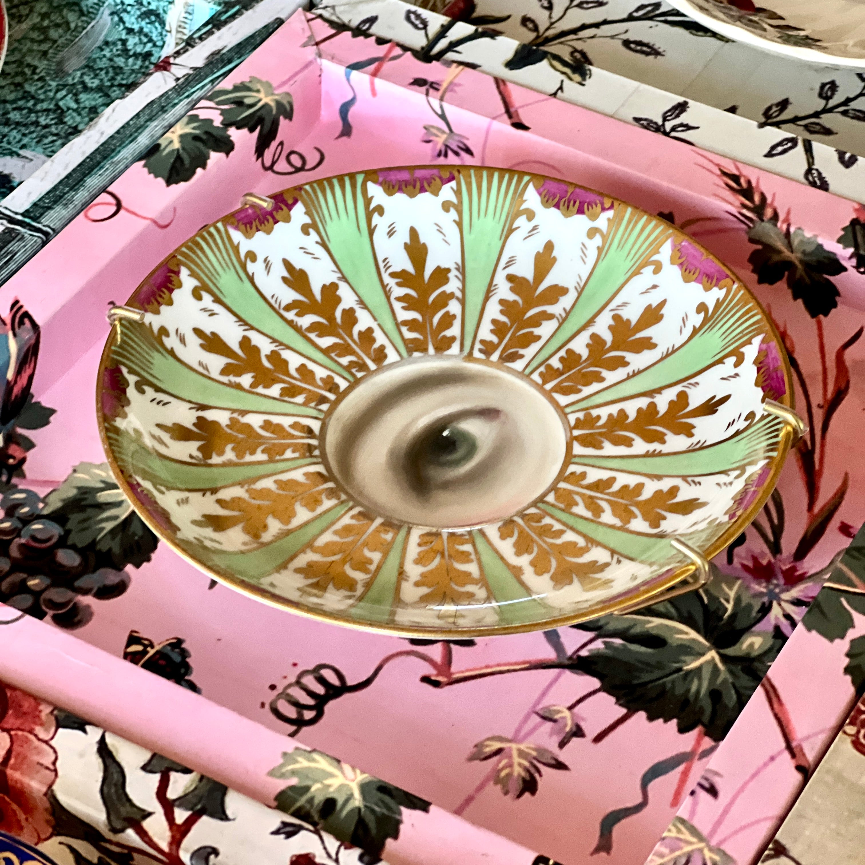 No. 2995 Lover's Eye Painting on an English Pastel Royal Chelsea Plate