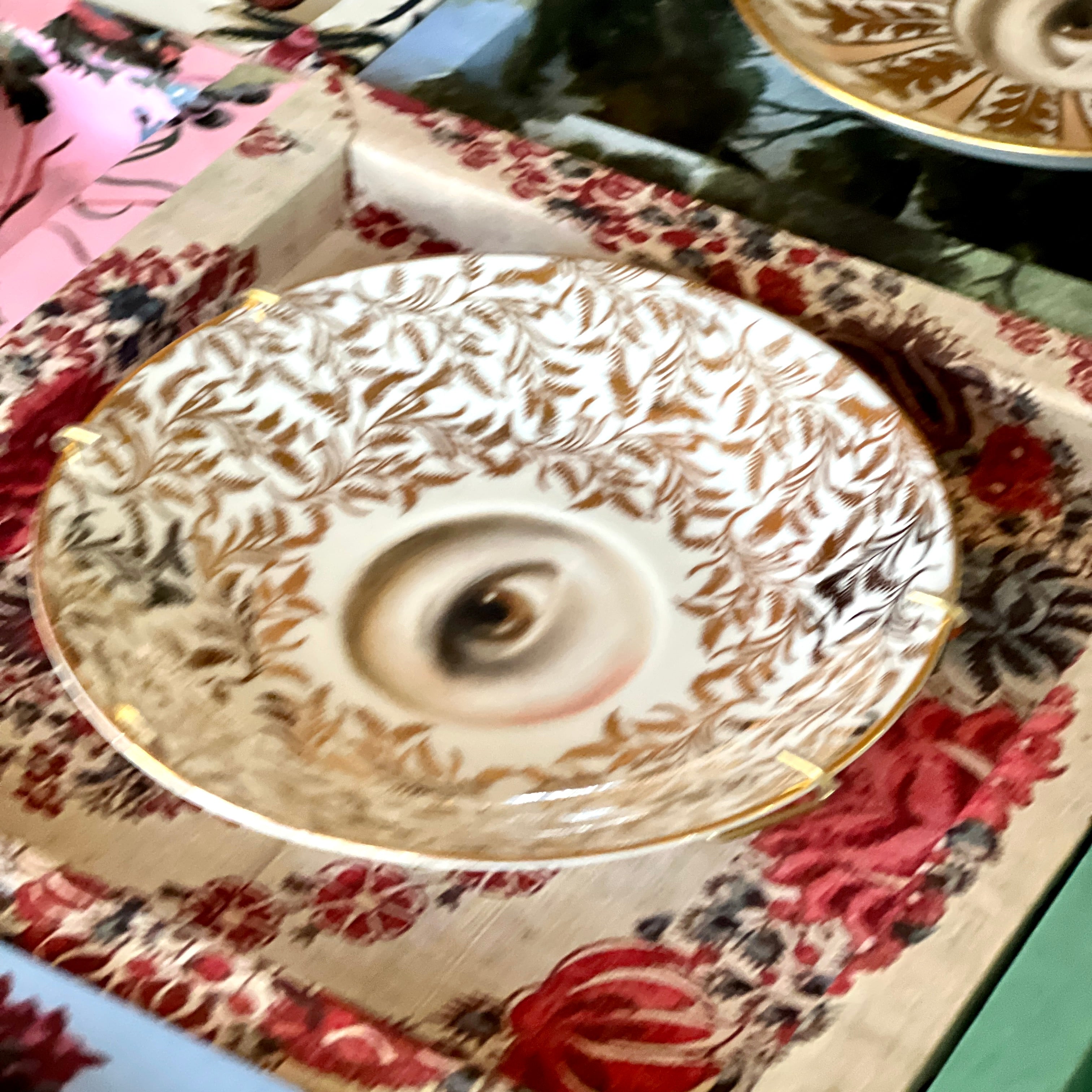 No. 2991 Lover's Eye Painting on an English Gilt Plate