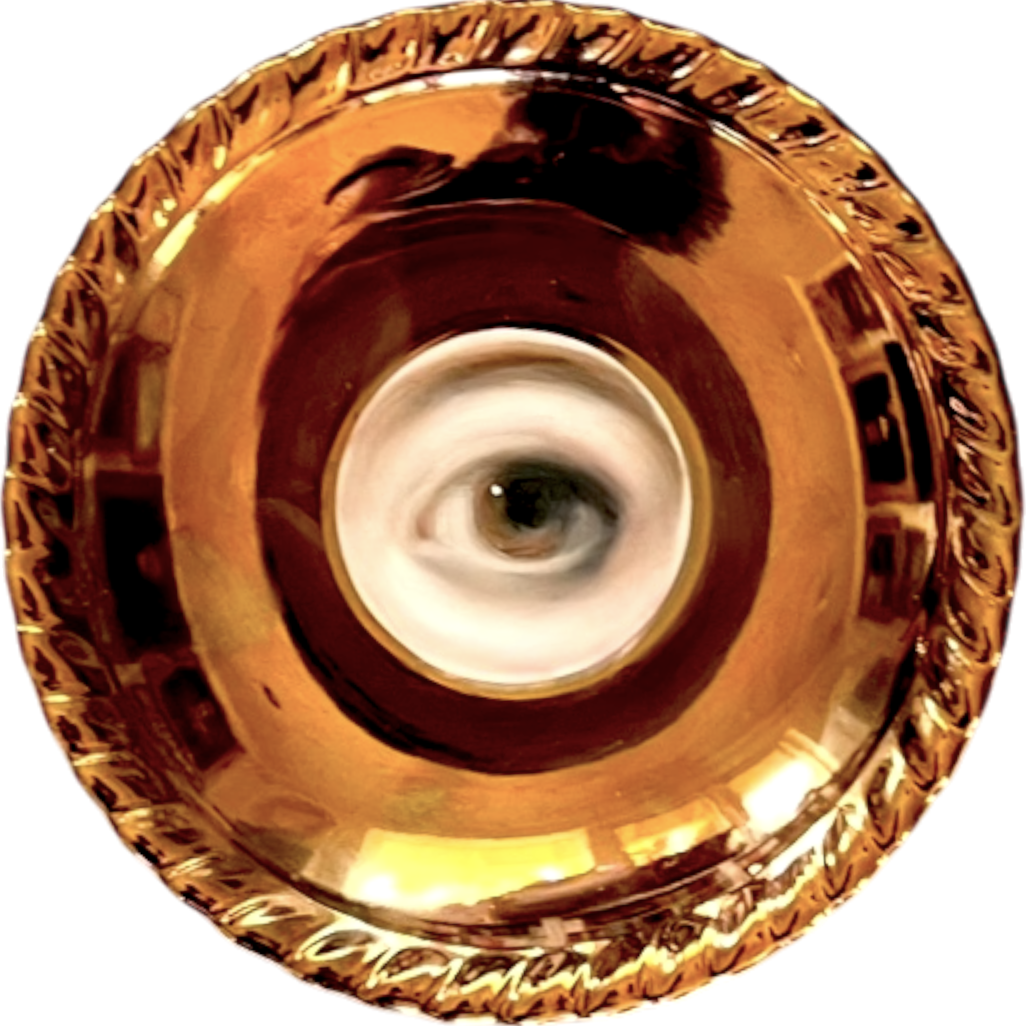 No. 2532 Lover's Eye Painting on a Mini Gold Luster Plate