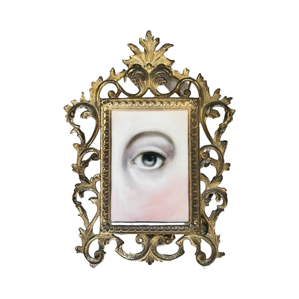 Lover's Eye Painting in an Italian Metal Frame