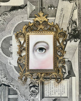 Lover's Eye Painting in an Italian Metal Frame