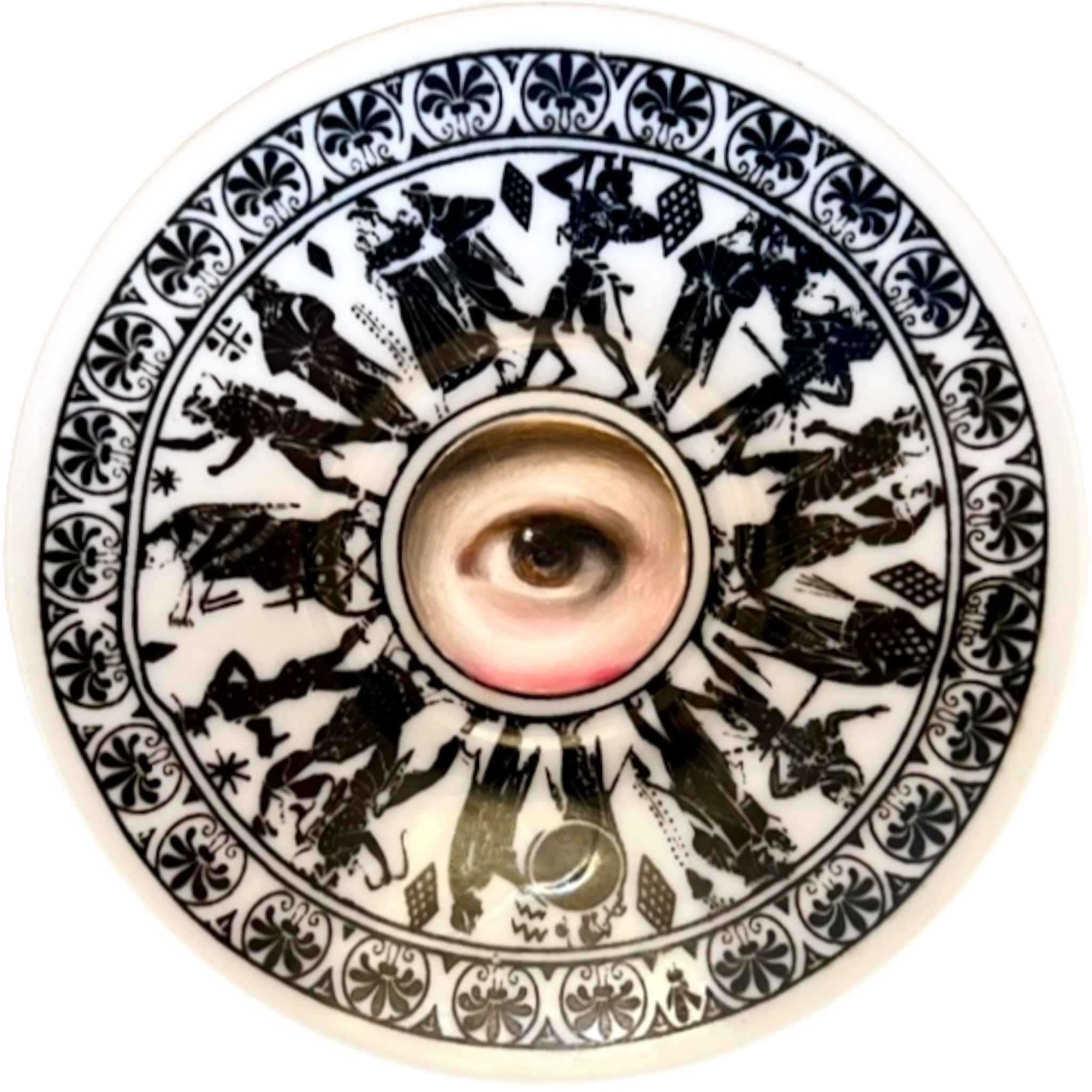 No. 2575 Lover's Eye Painting on a Mini Greek Figures Plate