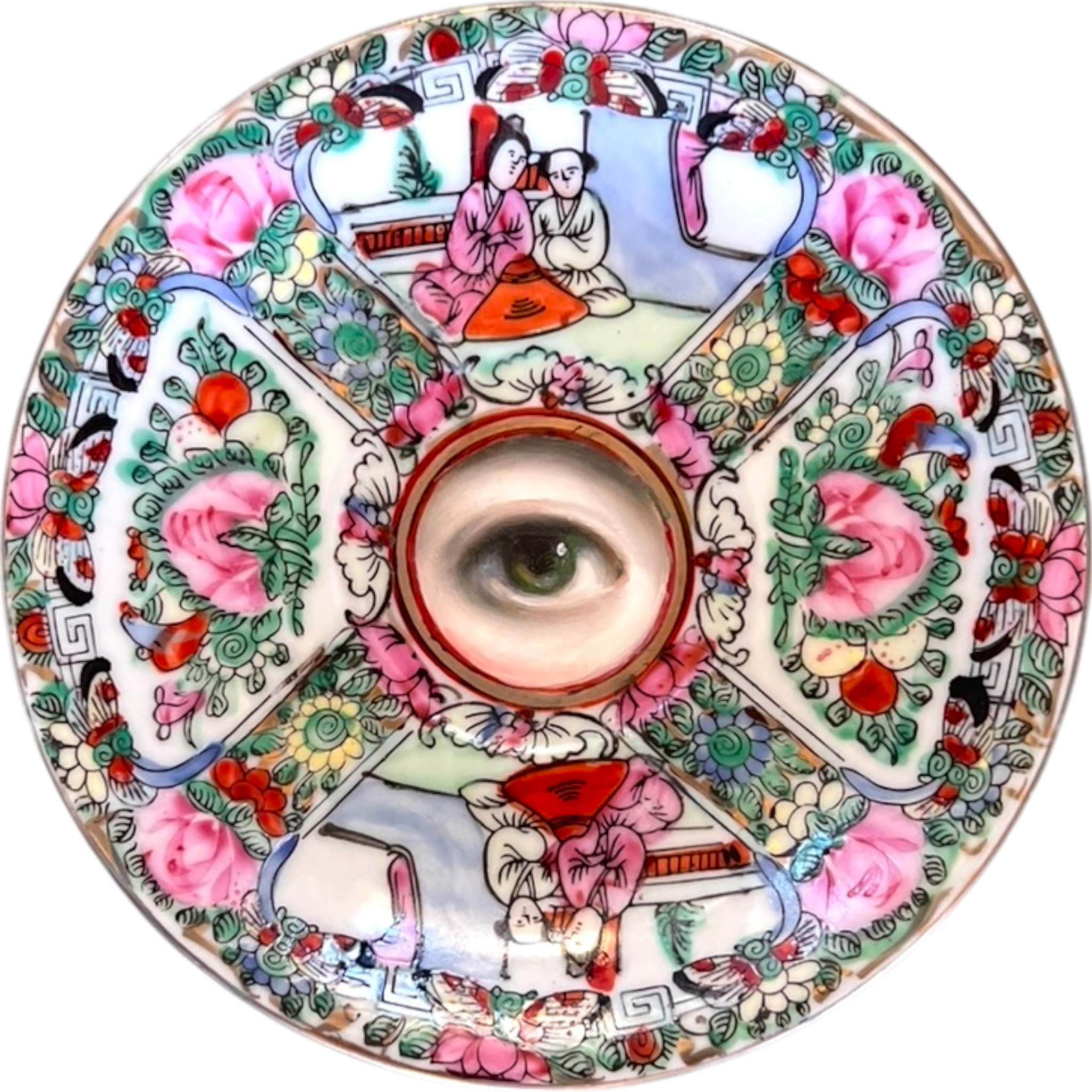 No. 2576 Lover's Eye Painting on a Rose Medallion Plate