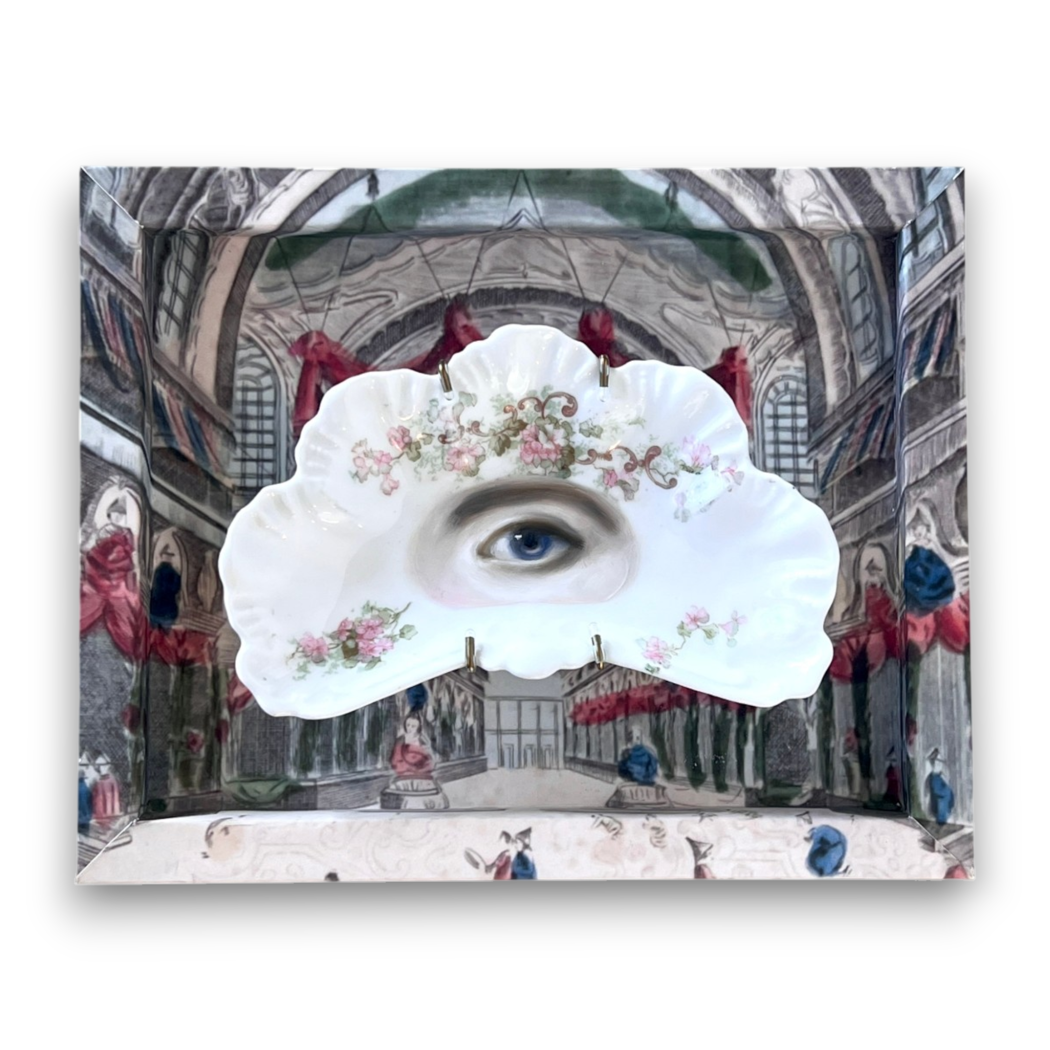 No. 3213 Lover's Eye Painting on a French Limoges Fan Plate