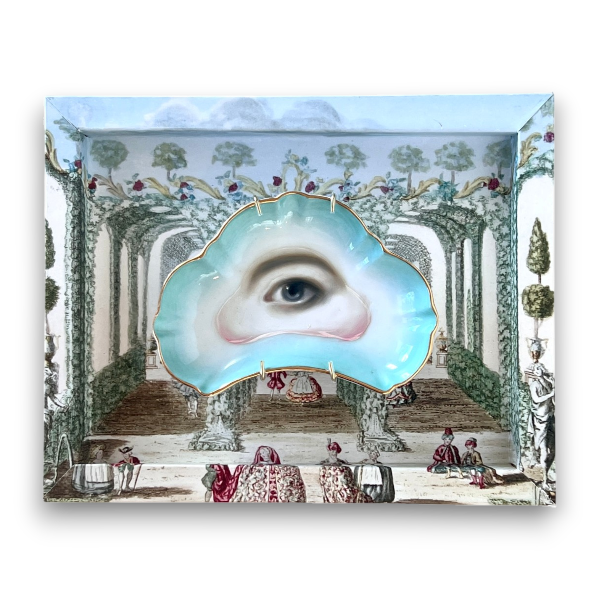 No. 3215 Lover's Eye Painting on a French Limoges Trefoil Plate