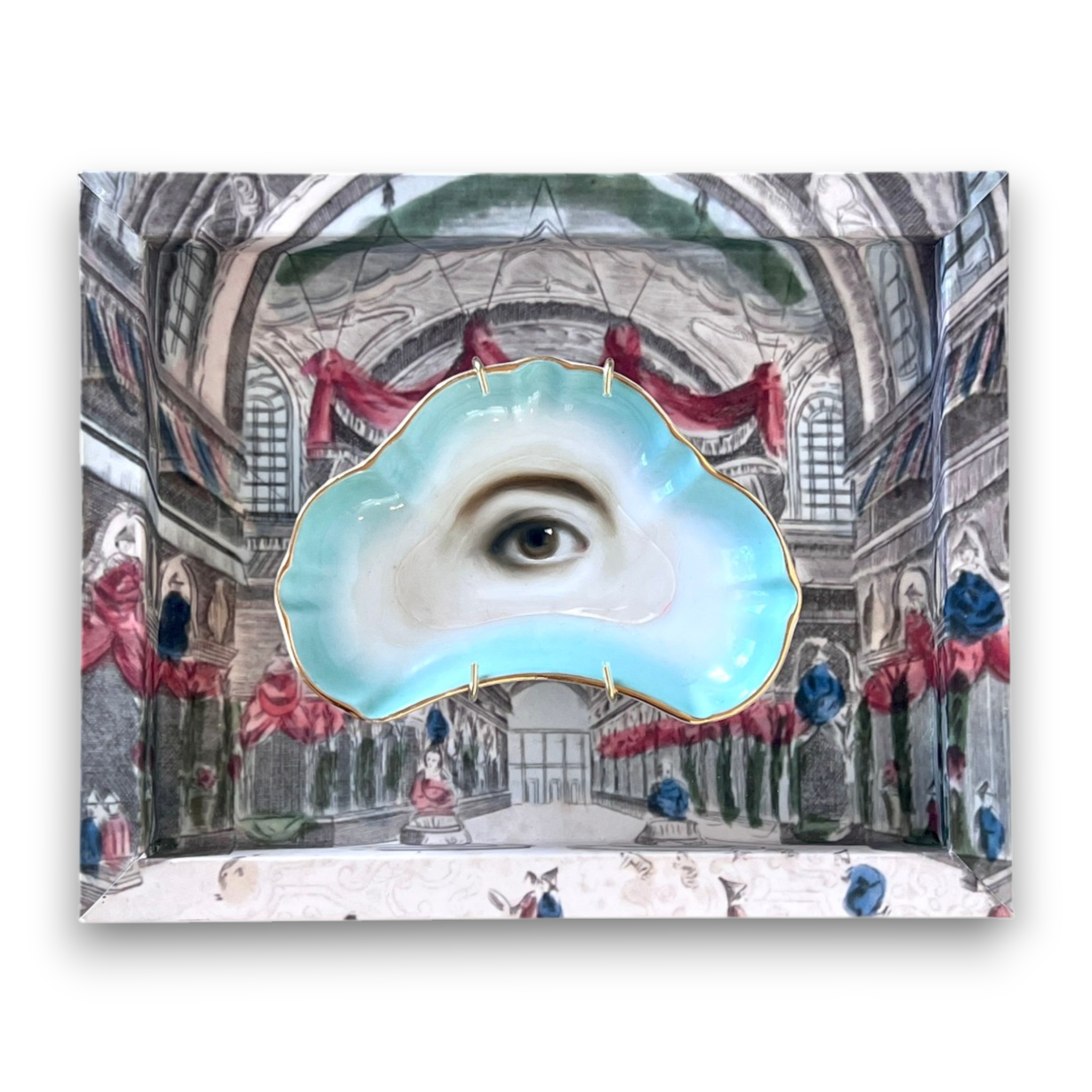 No. 3214 Lover's Eye Painting on a French Limoges Trefoil Plate