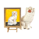 Algernon the White Staffordshire Dog Portrait