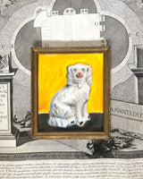 Algernon the White Staffordshire Dog and His Portrait