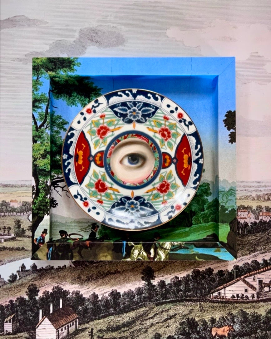 No. 2615 Lover's Eye Painting on a Gump's Chinoiserie Plate