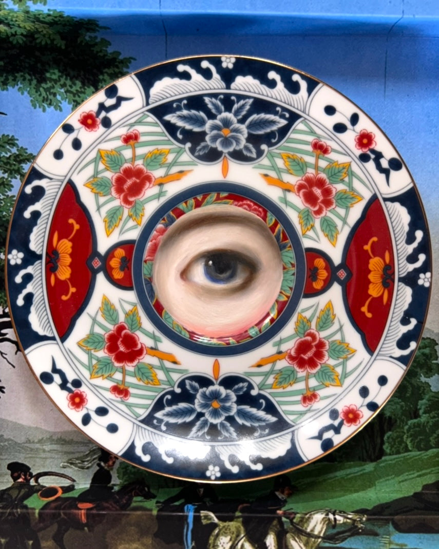 No. 2615 Lover's Eye Painting on a Gump's Chinoiserie Plate