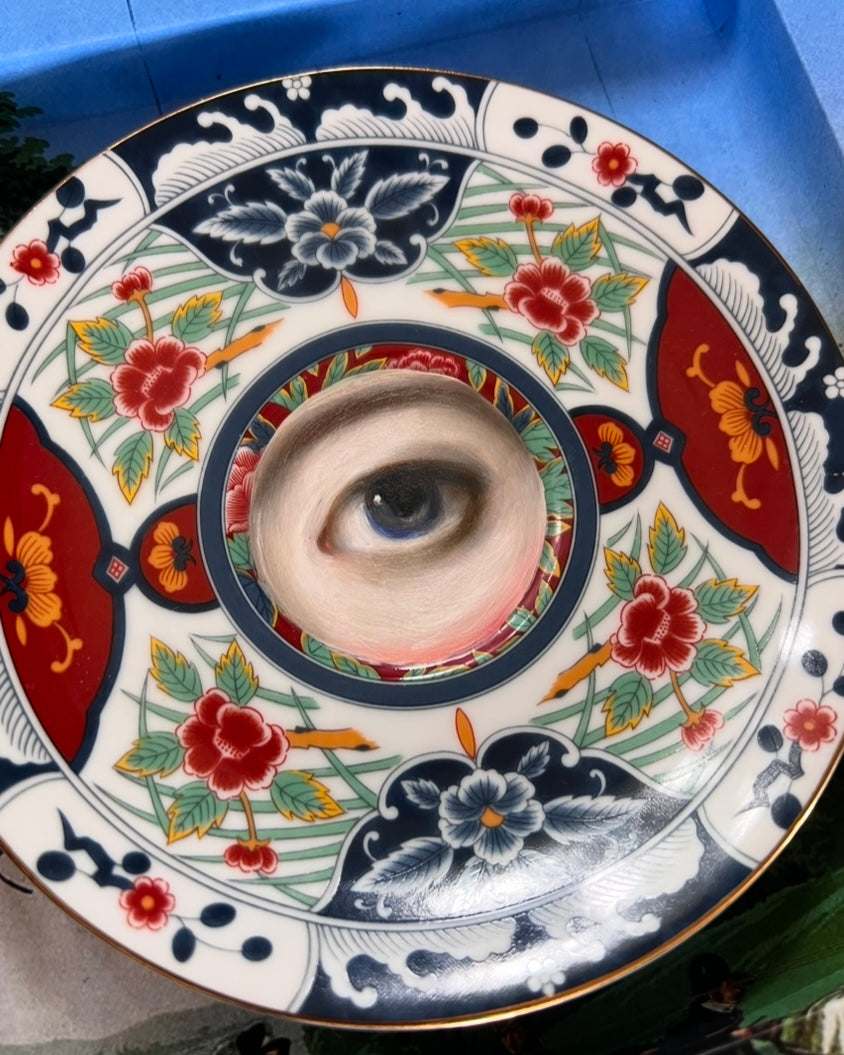 No. 2615 Lover's Eye Painting on a Gump's Chinoiserie Plate