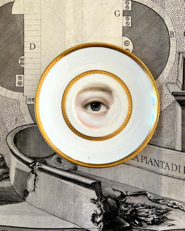 Lover's Eye Paintings on a Wedgwood Gilt Border Plate