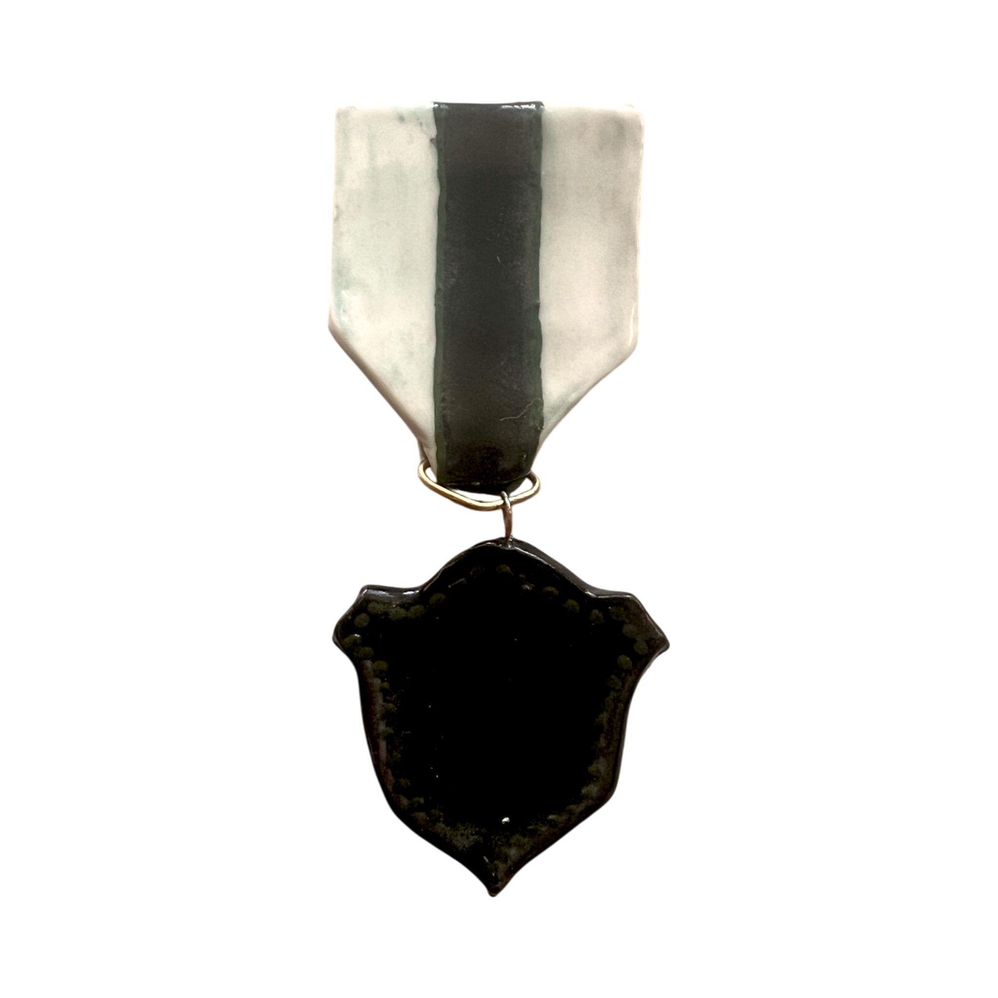 No. 358 Medal - Chocolate & Forest Green Heraldic Shield