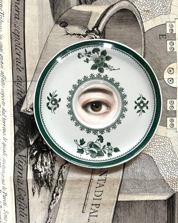 New! - Lover's Eye Paintings on a Spode-Copeland Gloucester Green Plate
