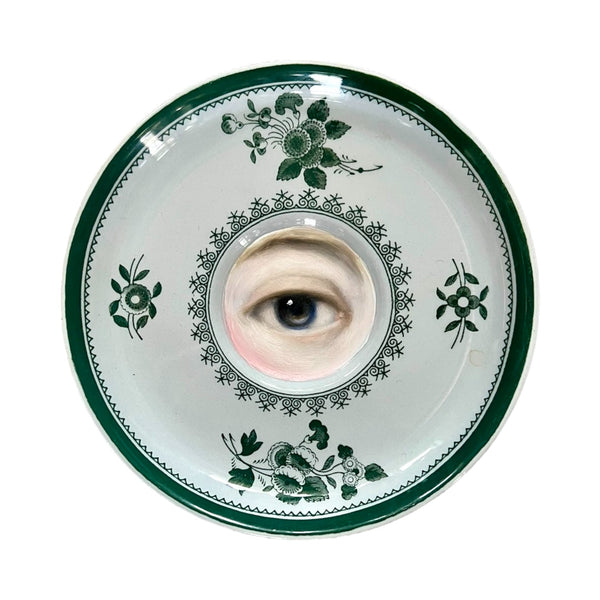 Lover's Eye Painting on a Spode-Copeland Gloucester Green Plate